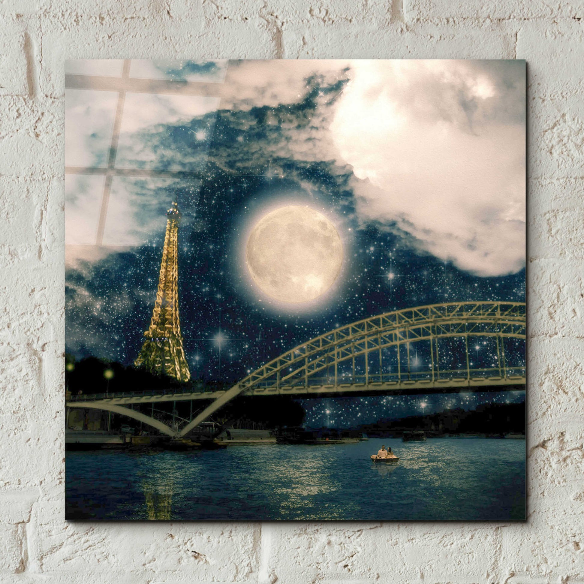 Epic Art 'One Starry Night in Paris' by Paula Belle Flores, Acrylic Glass Wall Art,12x12