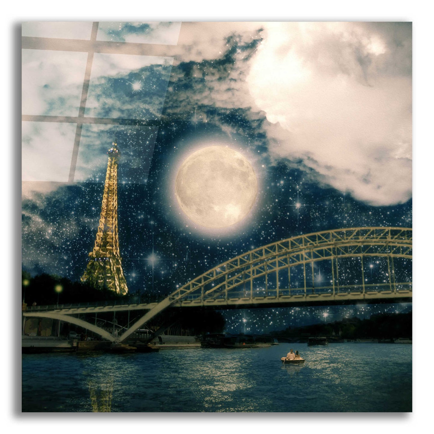 Epic Art 'One Starry Night in Paris' by Paula Belle Flores, Acrylic Glass Wall Art,12x12