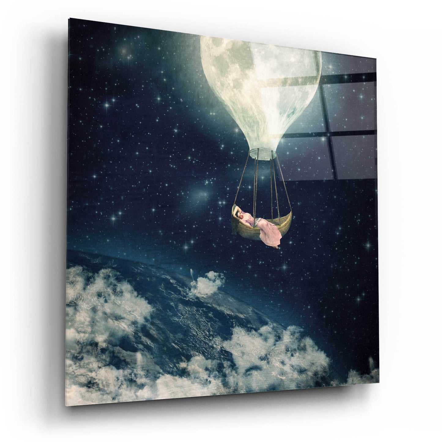 Epic Art 'The Moon Carries Me Away' by Paula Belle Flores, Acrylic Glass Wall Art,12x12