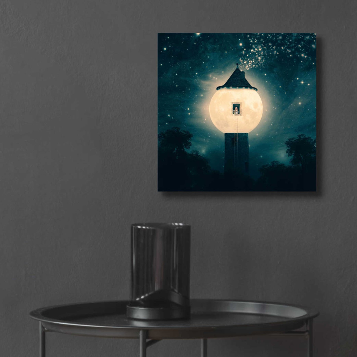 Epic Art 'The Moon Tower' by Paula Belle Flores, Acrylic Glass Wall Art,12x12