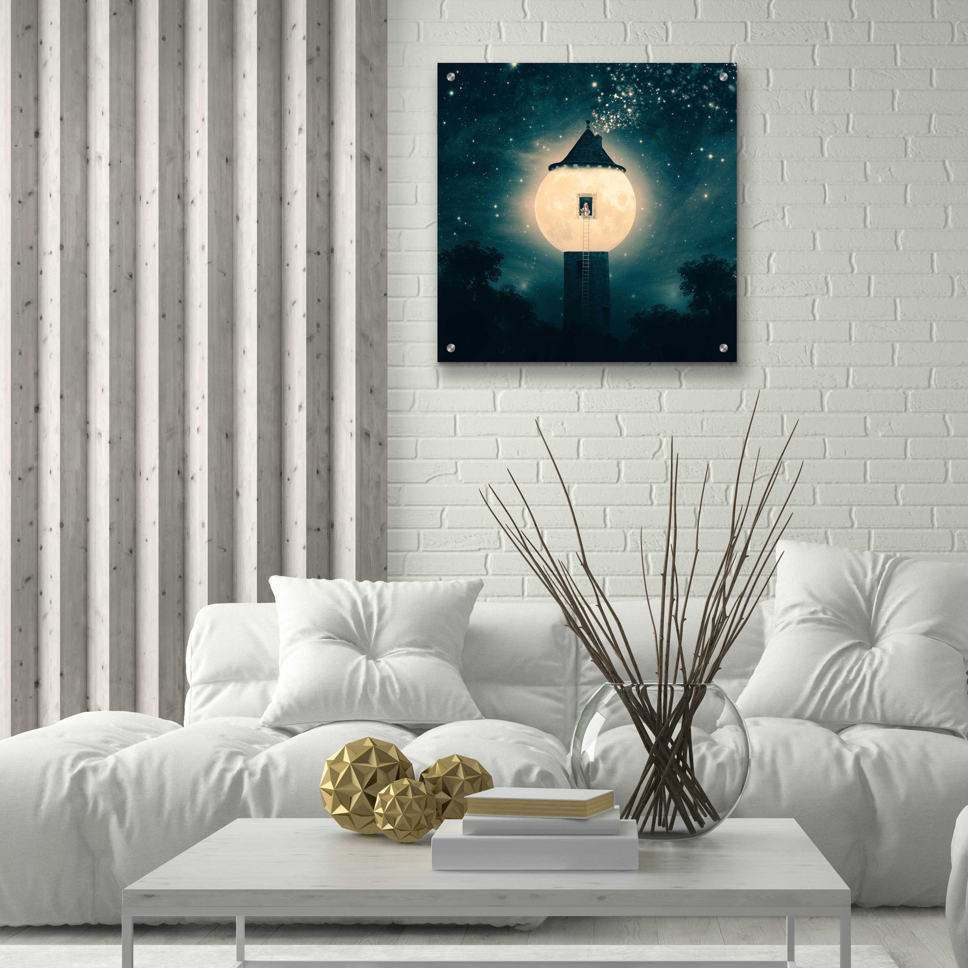 Epic Art 'The Moon Tower' by Paula Belle Flores, Acrylic Glass Wall Art,24x24