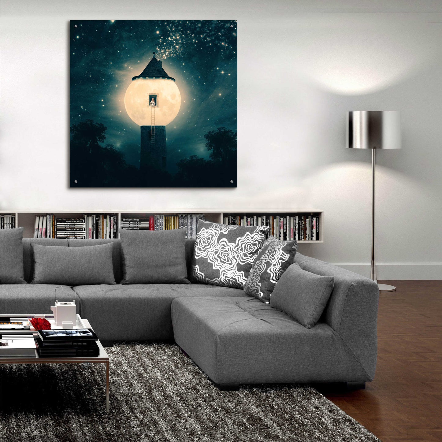 Epic Art 'The Moon Tower' by Paula Belle Flores, Acrylic Glass Wall Art,36x36