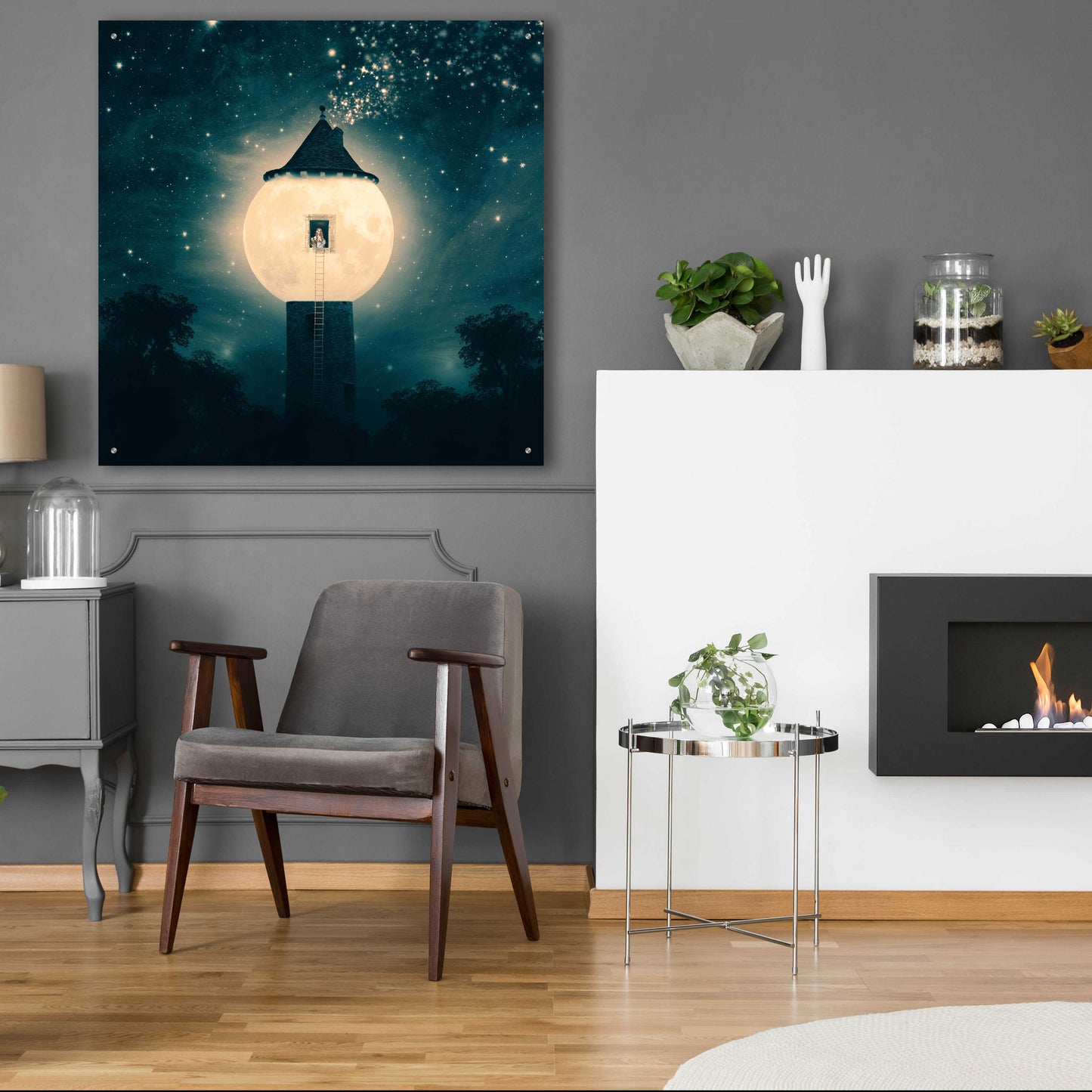 Epic Art 'The Moon Tower' by Paula Belle Flores, Acrylic Glass Wall Art,36x36