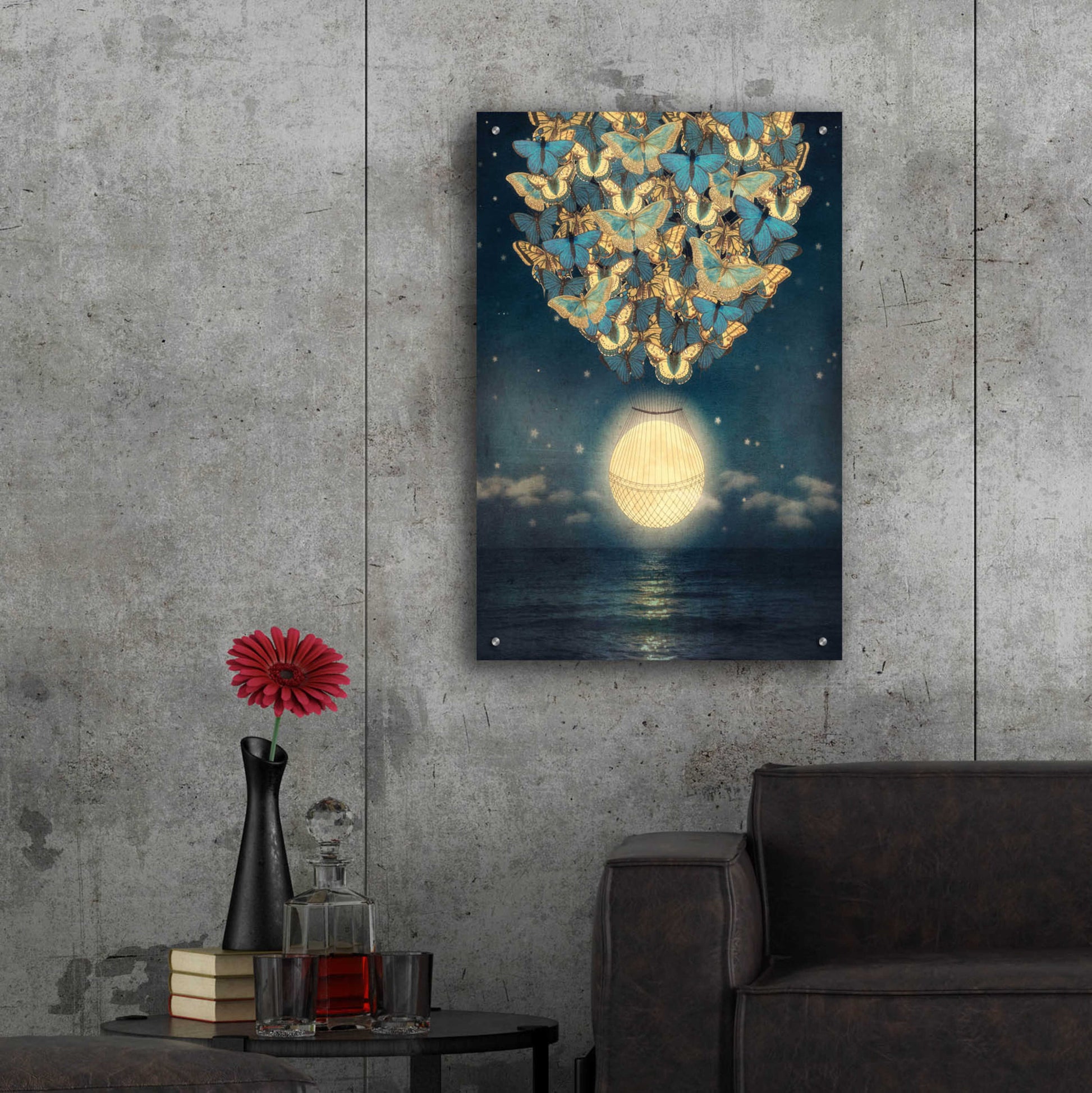 Epic Art 'The Rising Moon' by Paula Belle Flores, Acrylic Glass Wall Art,24x36