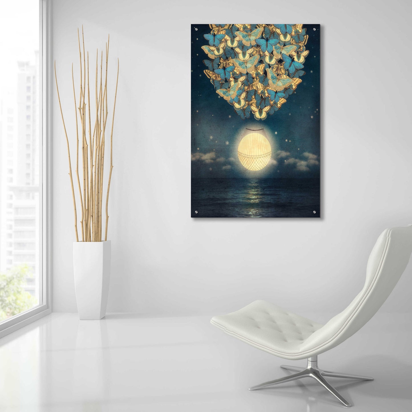 Epic Art 'The Rising Moon' by Paula Belle Flores, Acrylic Glass Wall Art,24x36