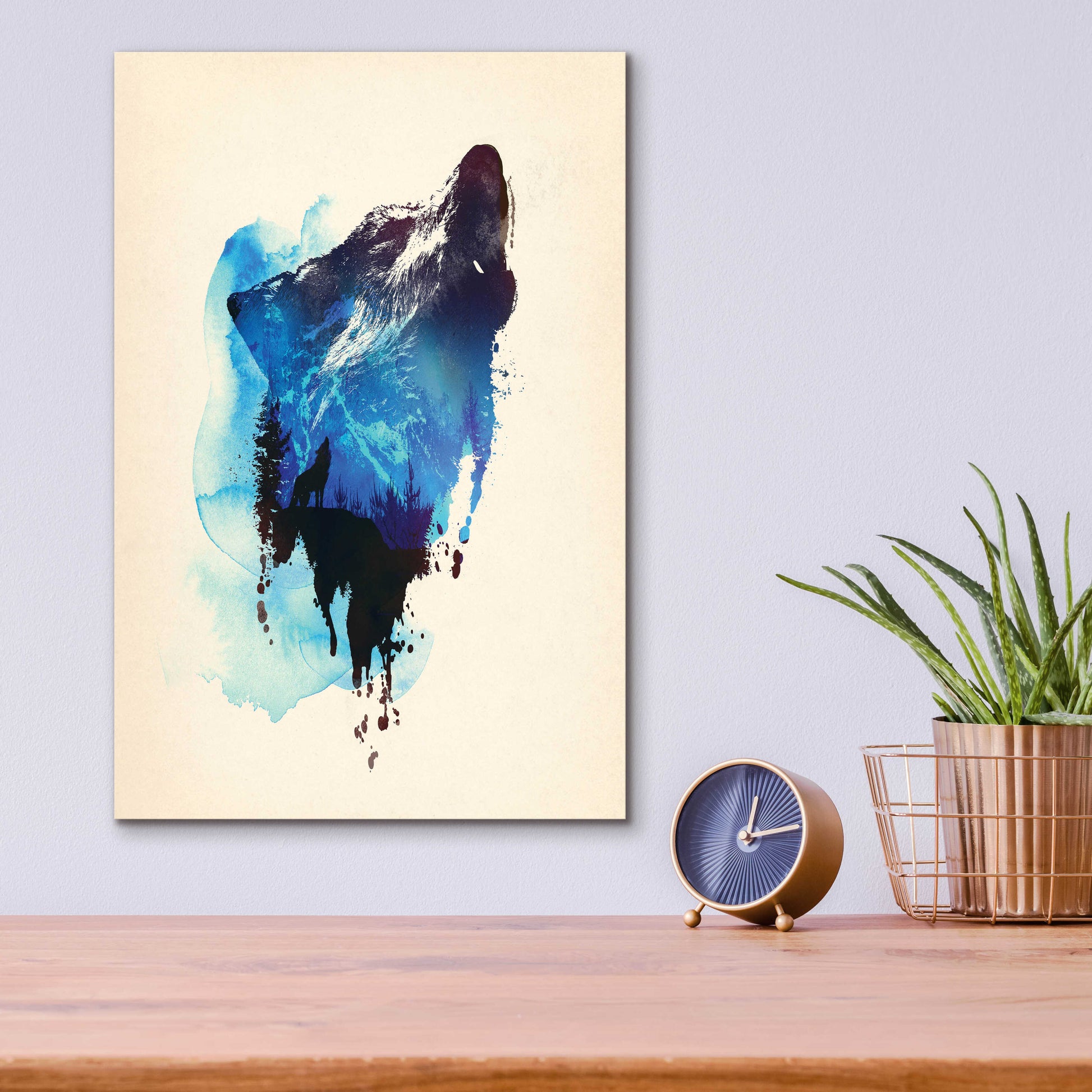 Epic Art 'Alone As a Wolf' by Robert Farkas, Acrylic Glass Wall Art,12x16