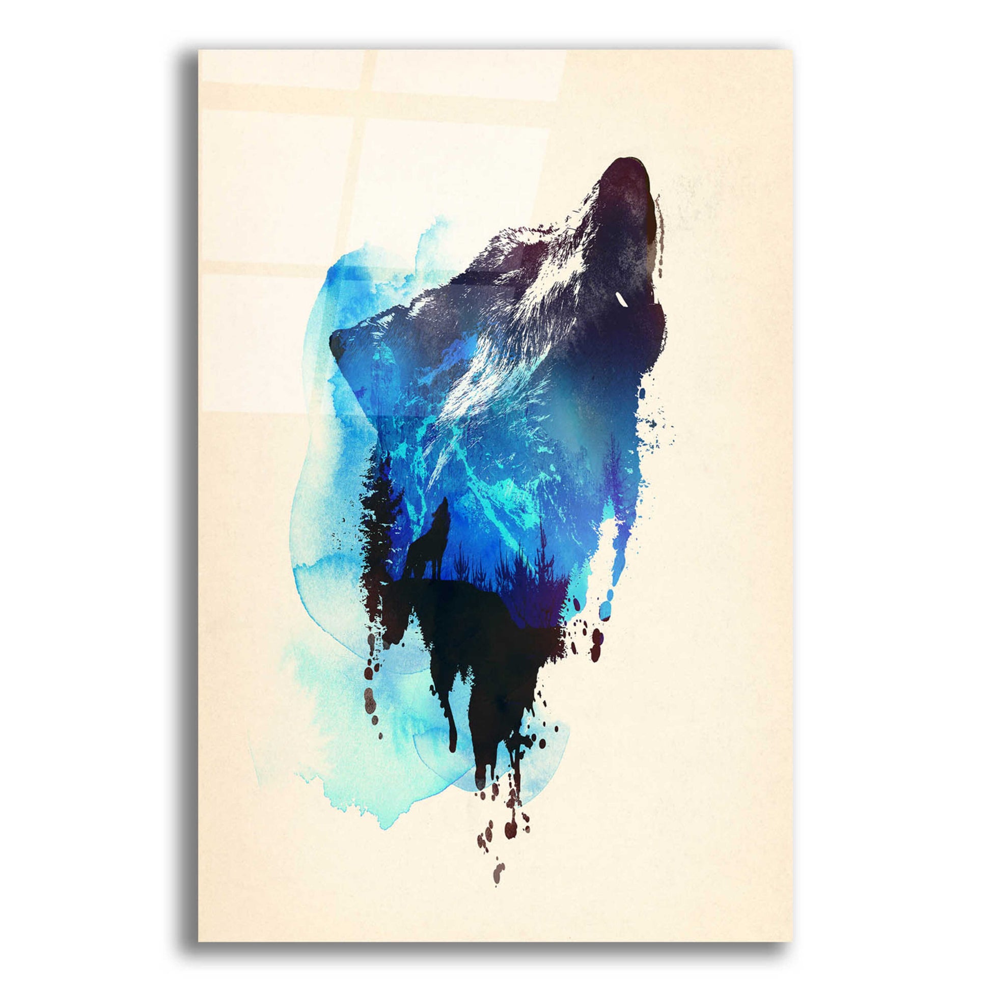 Epic Art 'Alone As a Wolf' by Robert Farkas, Acrylic Glass Wall Art,12x16