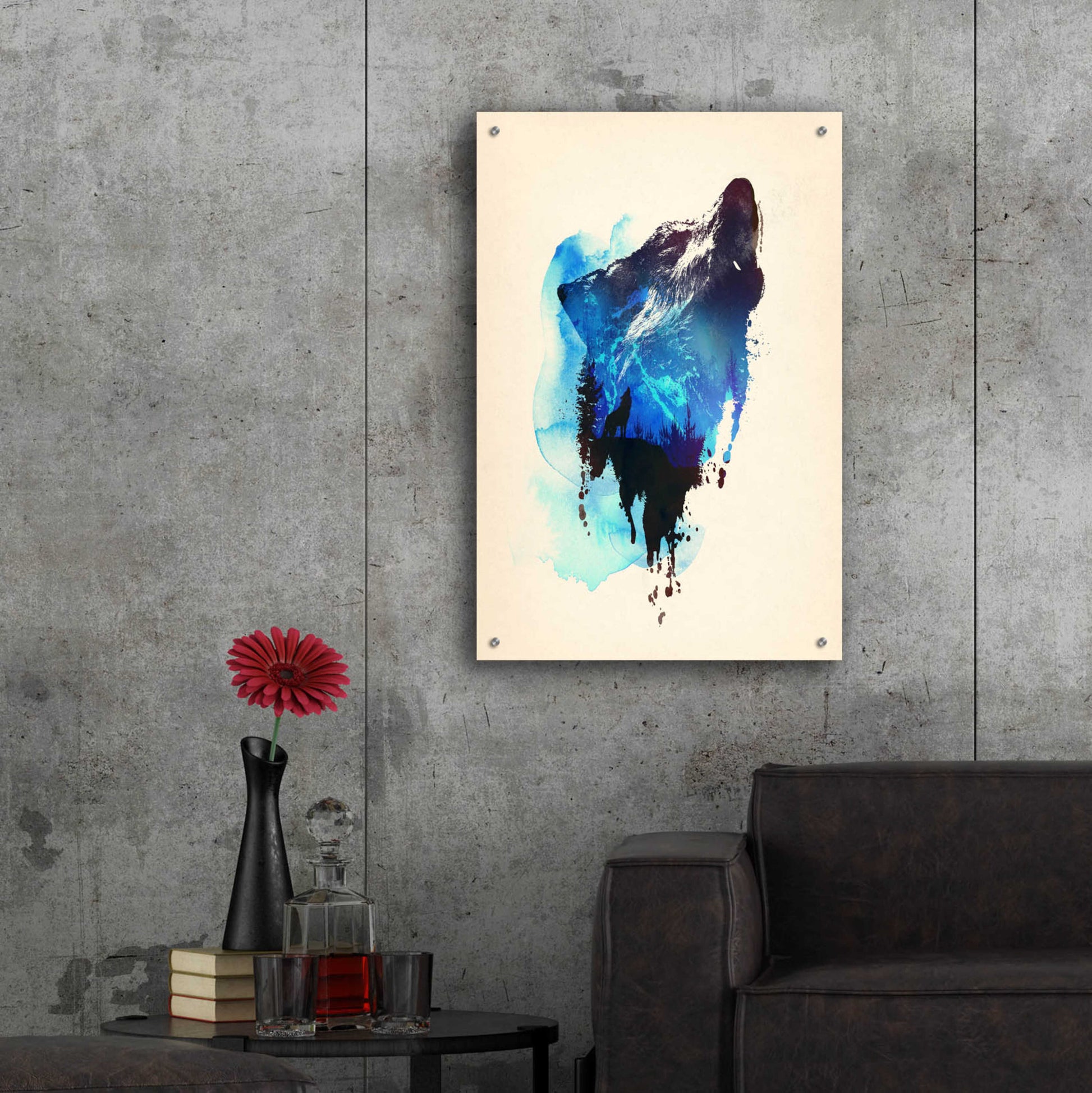 Epic Art 'Alone As a Wolf' by Robert Farkas, Acrylic Glass Wall Art,24x36