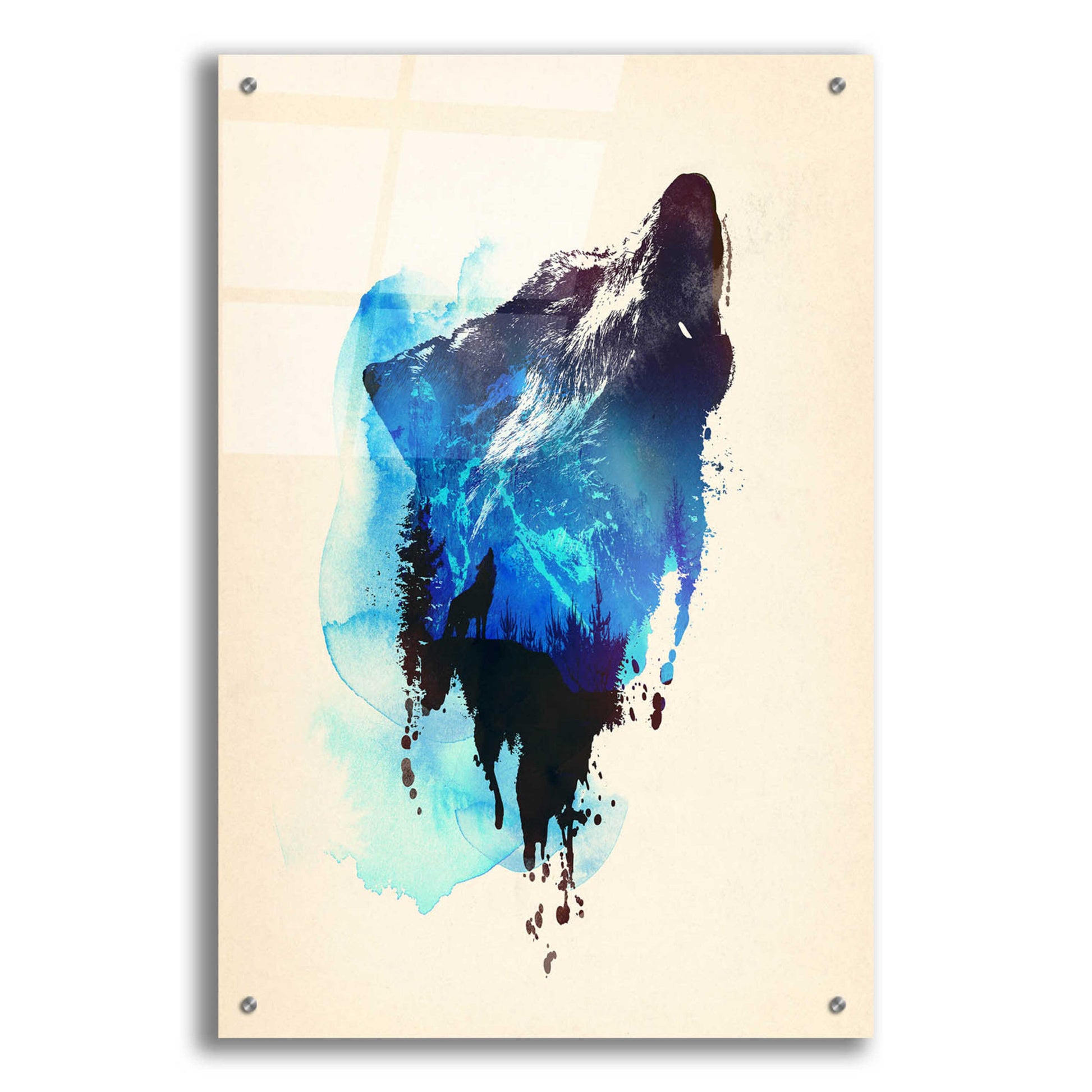 Epic Art 'Alone As a Wolf' by Robert Farkas, Acrylic Glass Wall Art,24x36