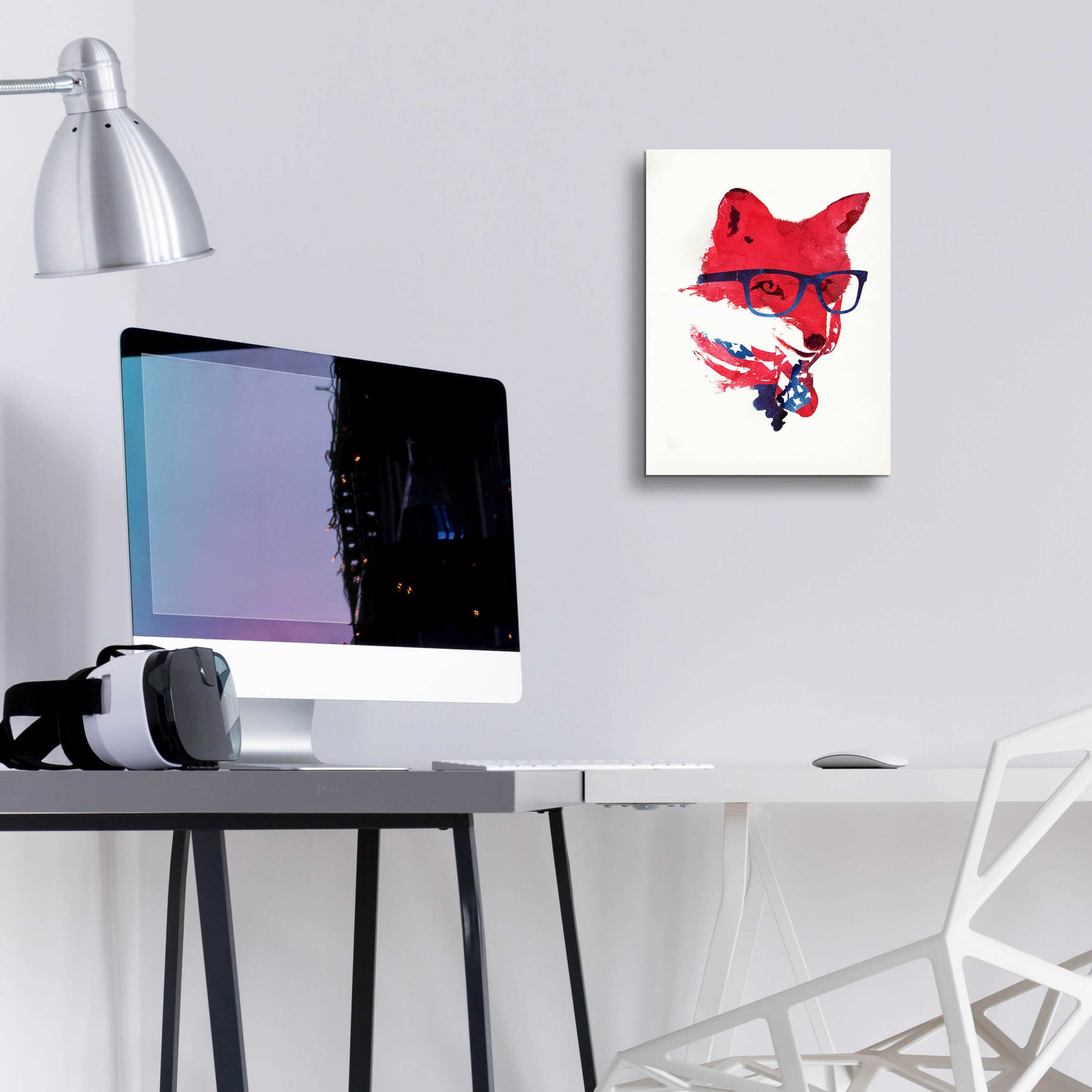 Epic Art 'American Fox' by Robert Farkas, Acrylic Glass Wall Art,12x16