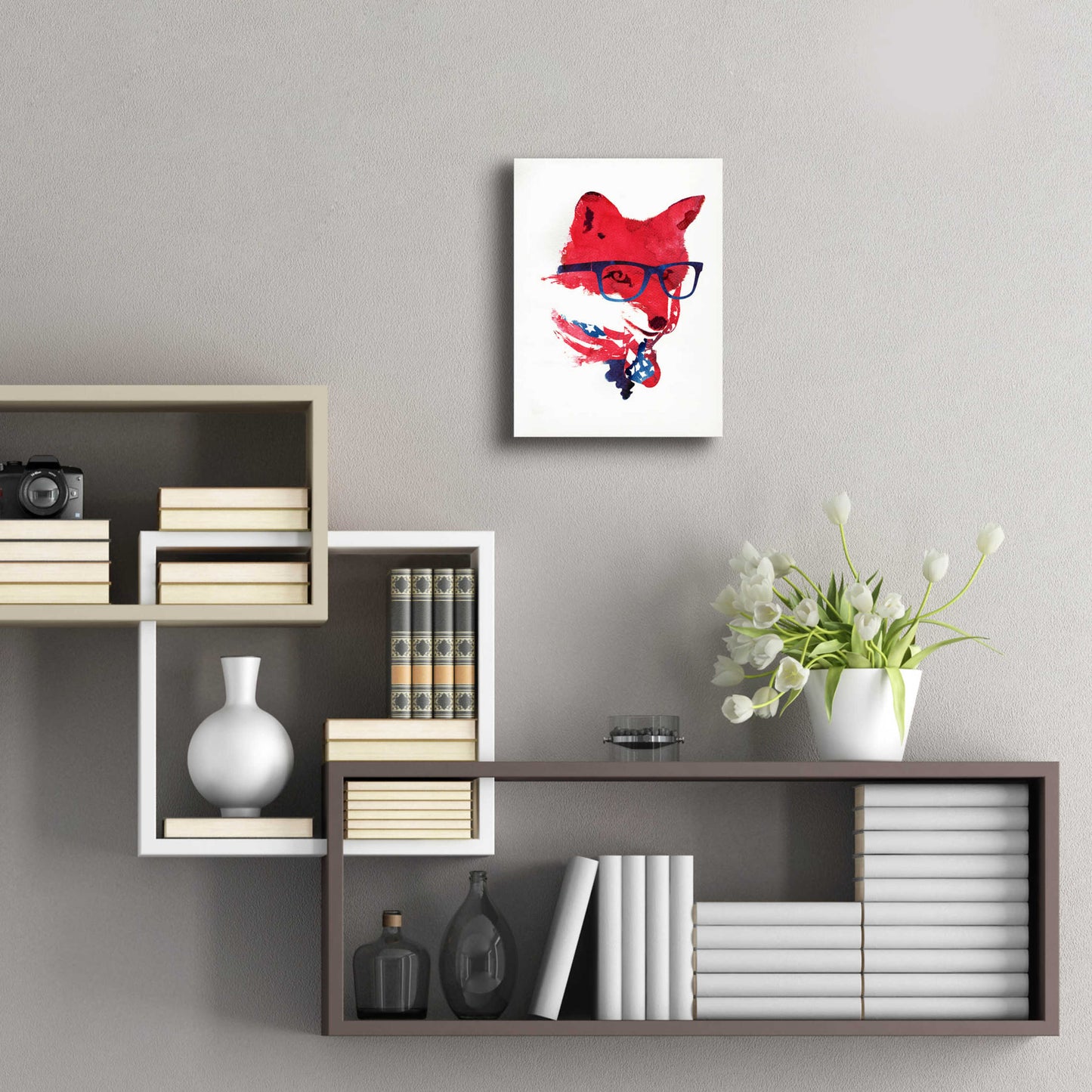 Epic Art 'American Fox' by Robert Farkas, Acrylic Glass Wall Art,12x16