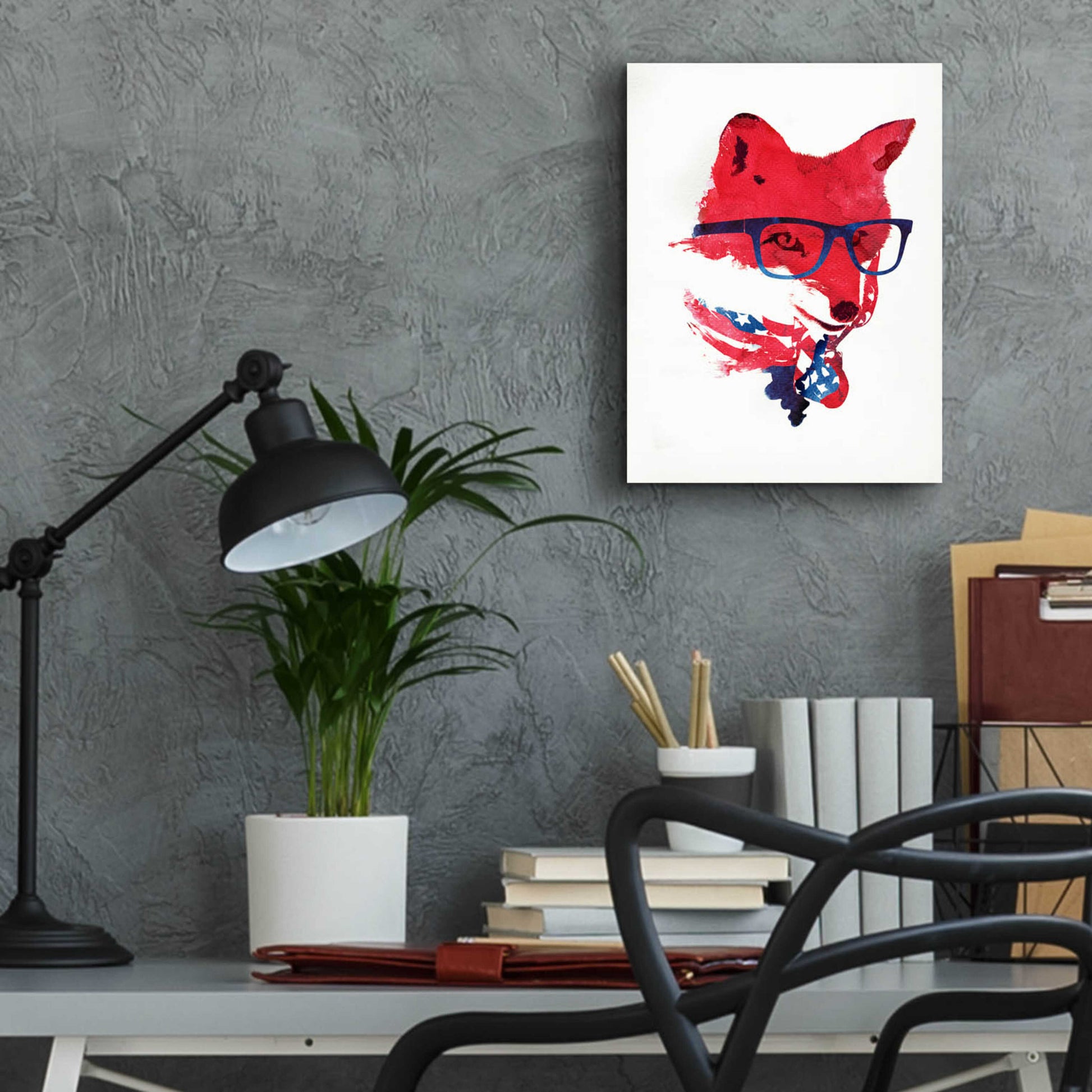 Epic Art 'American Fox' by Robert Farkas, Acrylic Glass Wall Art,12x16