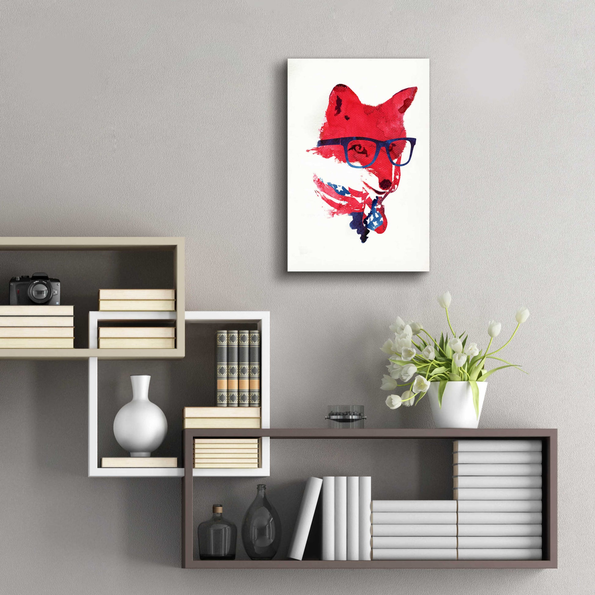 Epic Art 'American Fox' by Robert Farkas, Acrylic Glass Wall Art,16x24