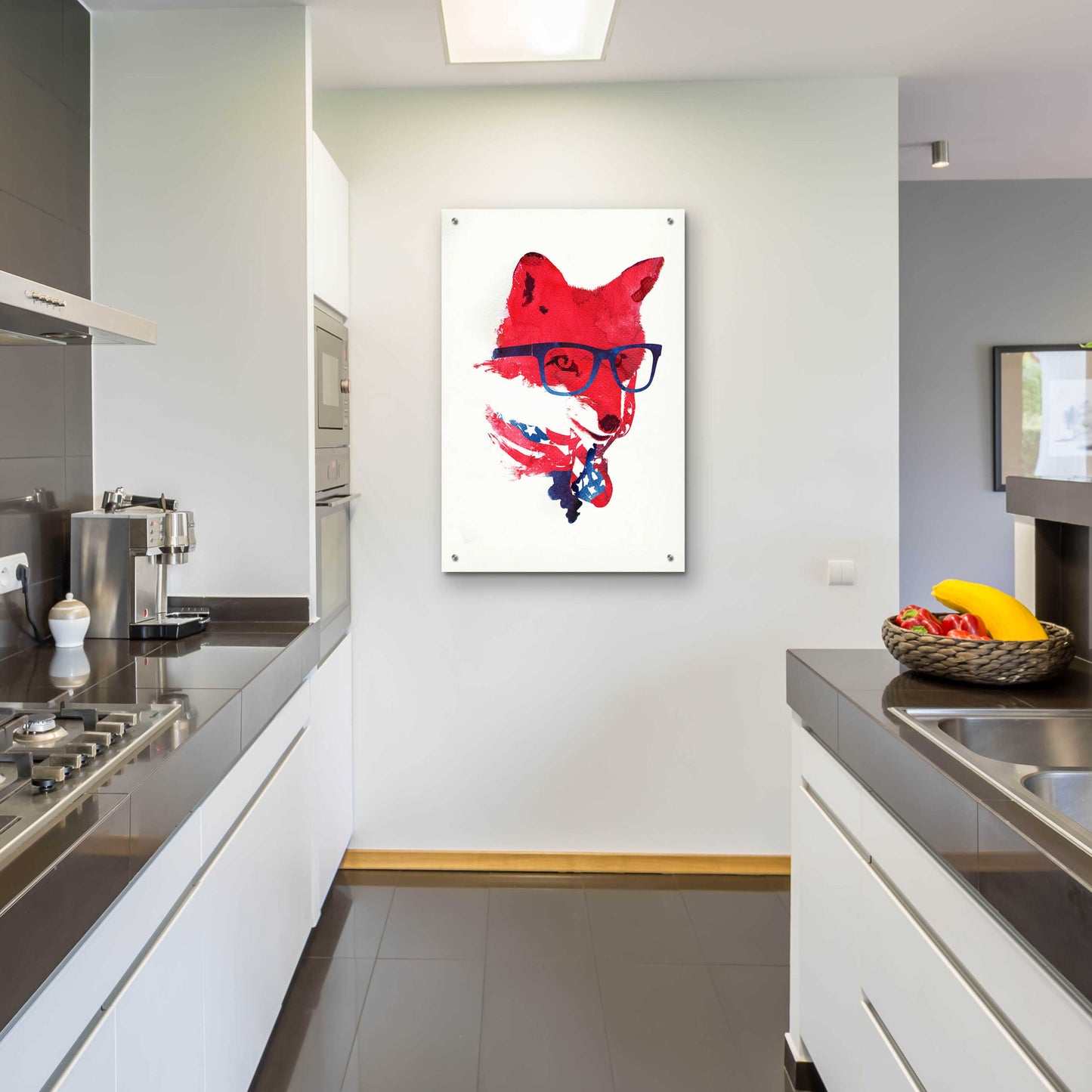 Epic Art 'American Fox' by Robert Farkas, Acrylic Glass Wall Art,24x36