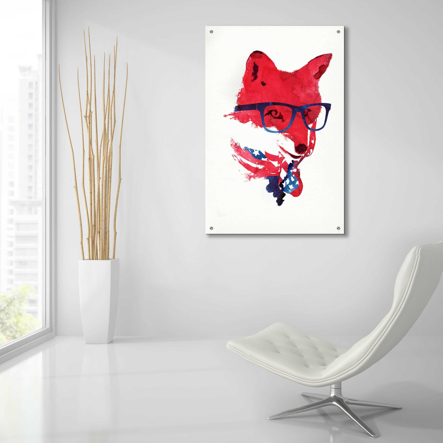 Epic Art 'American Fox' by Robert Farkas, Acrylic Glass Wall Art,24x36