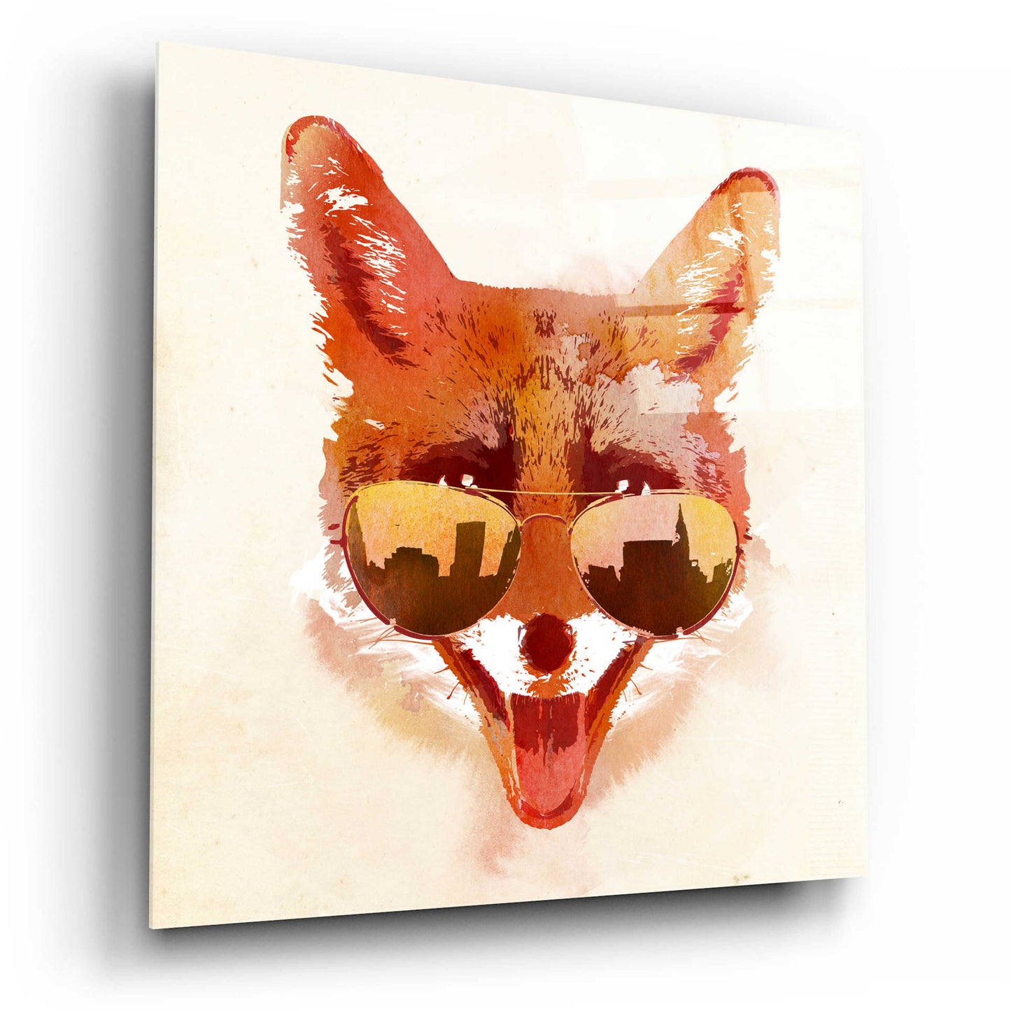 Epic Art 'Big Town Fox' by Robert Farkas, Acrylic Glass Wall Art,12x12