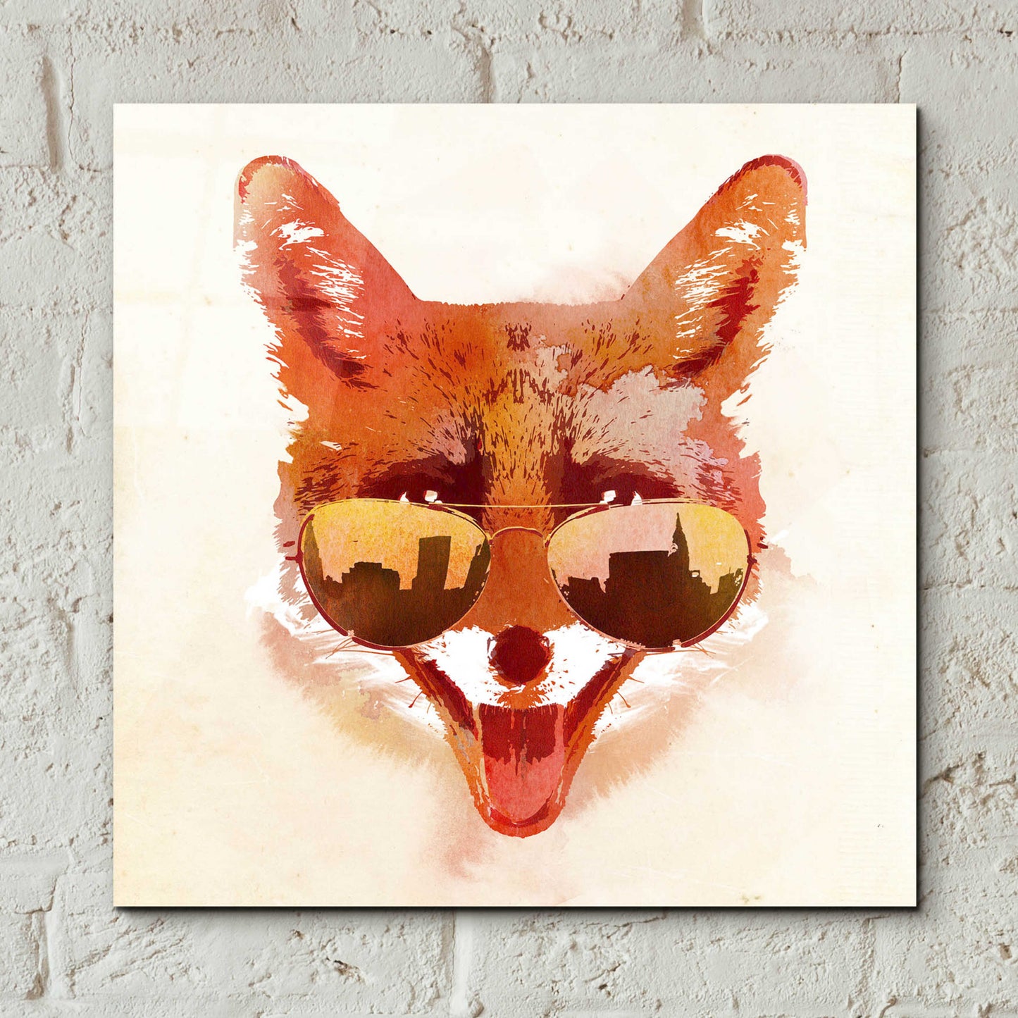 Epic Art 'Big Town Fox' by Robert Farkas, Acrylic Glass Wall Art,12x12