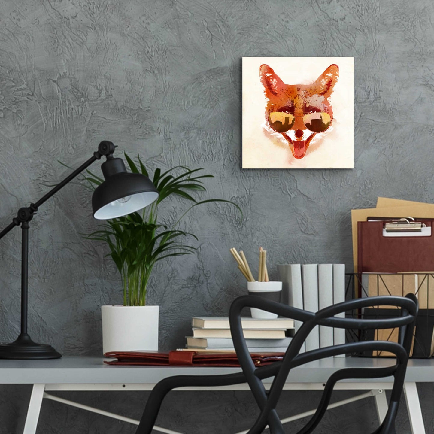 Epic Art 'Big Town Fox' by Robert Farkas, Acrylic Glass Wall Art,12x12