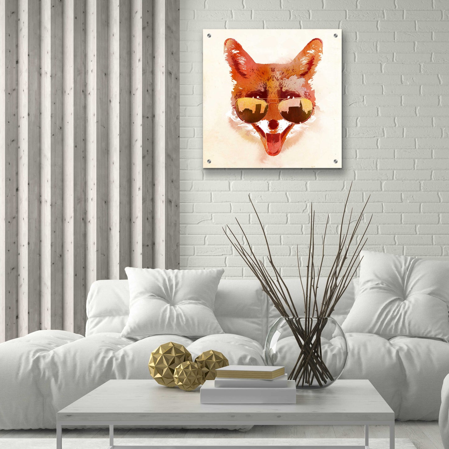 Epic Art 'Big Town Fox' by Robert Farkas, Acrylic Glass Wall Art,24x24