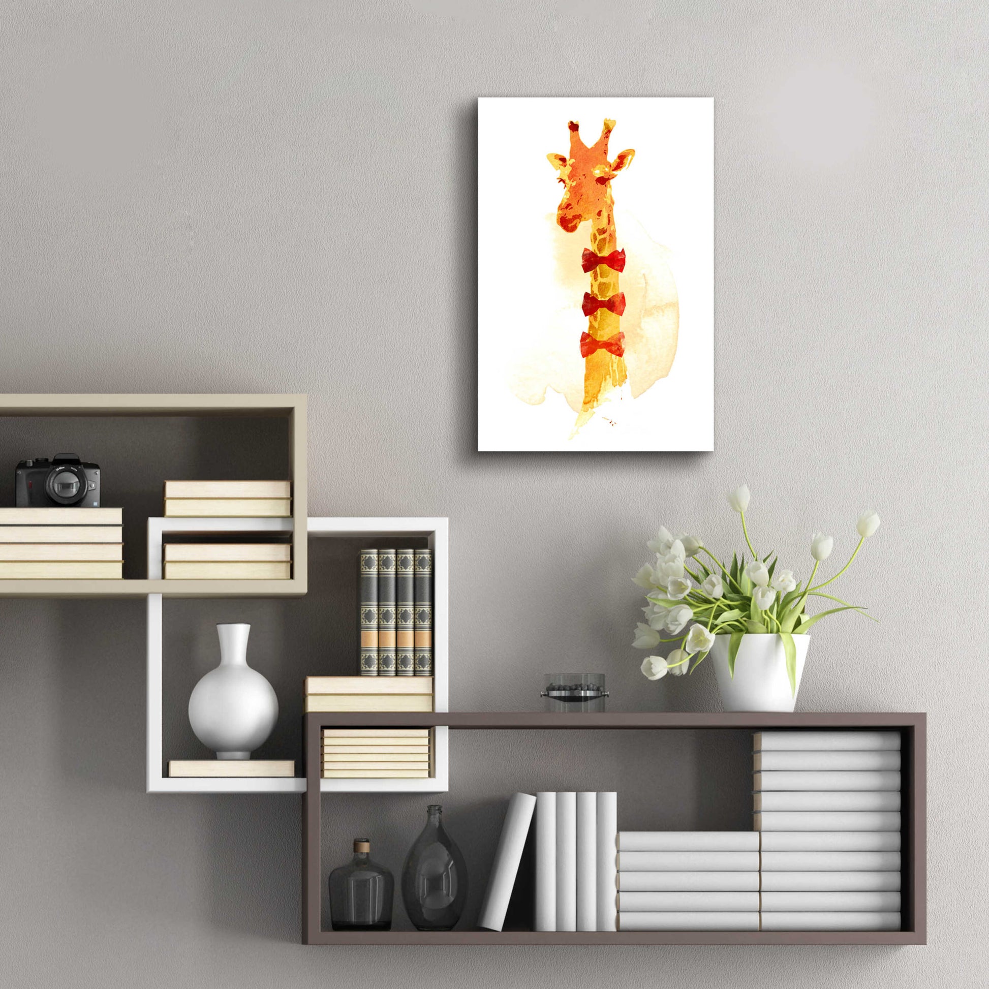 Epic Art 'Elegant Giraffe' by Robert Farkas, Acrylic Glass Wall Art,16x24