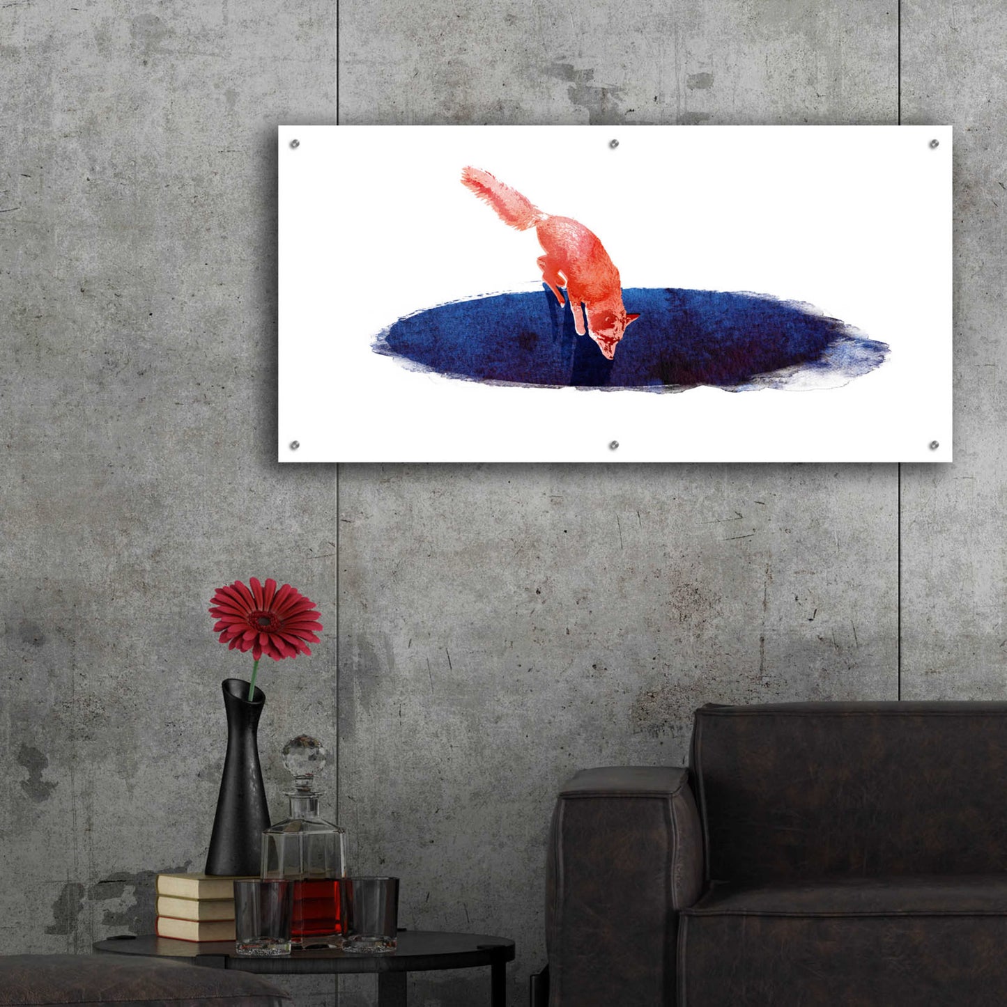 Epic Art 'Jump Into Nowhere' by Robert Farkas, Acrylic Glass Wall Art,48x24