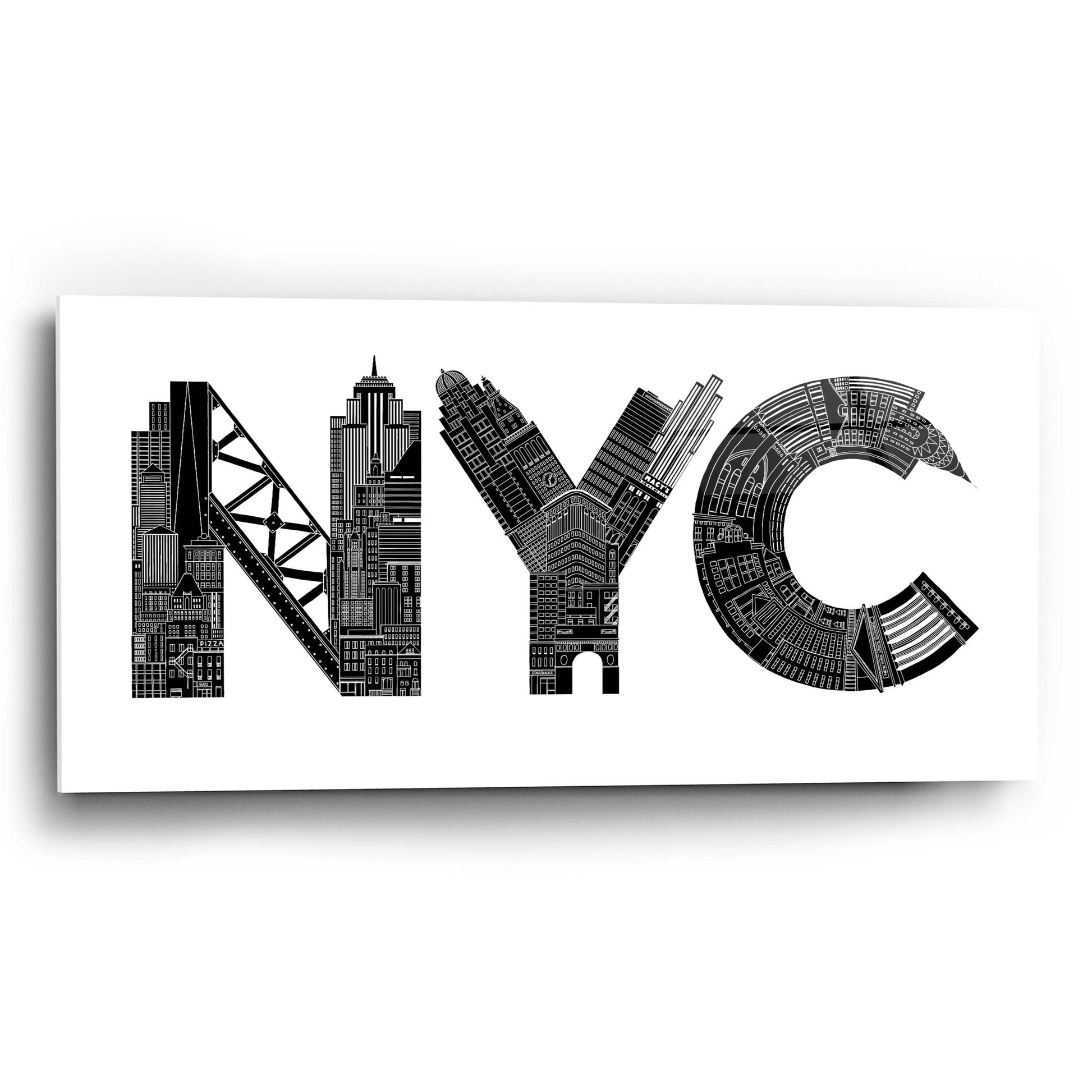 Epic Art 'NYC' by Robert Farkas, Acrylic Glass Wall Art,24x12