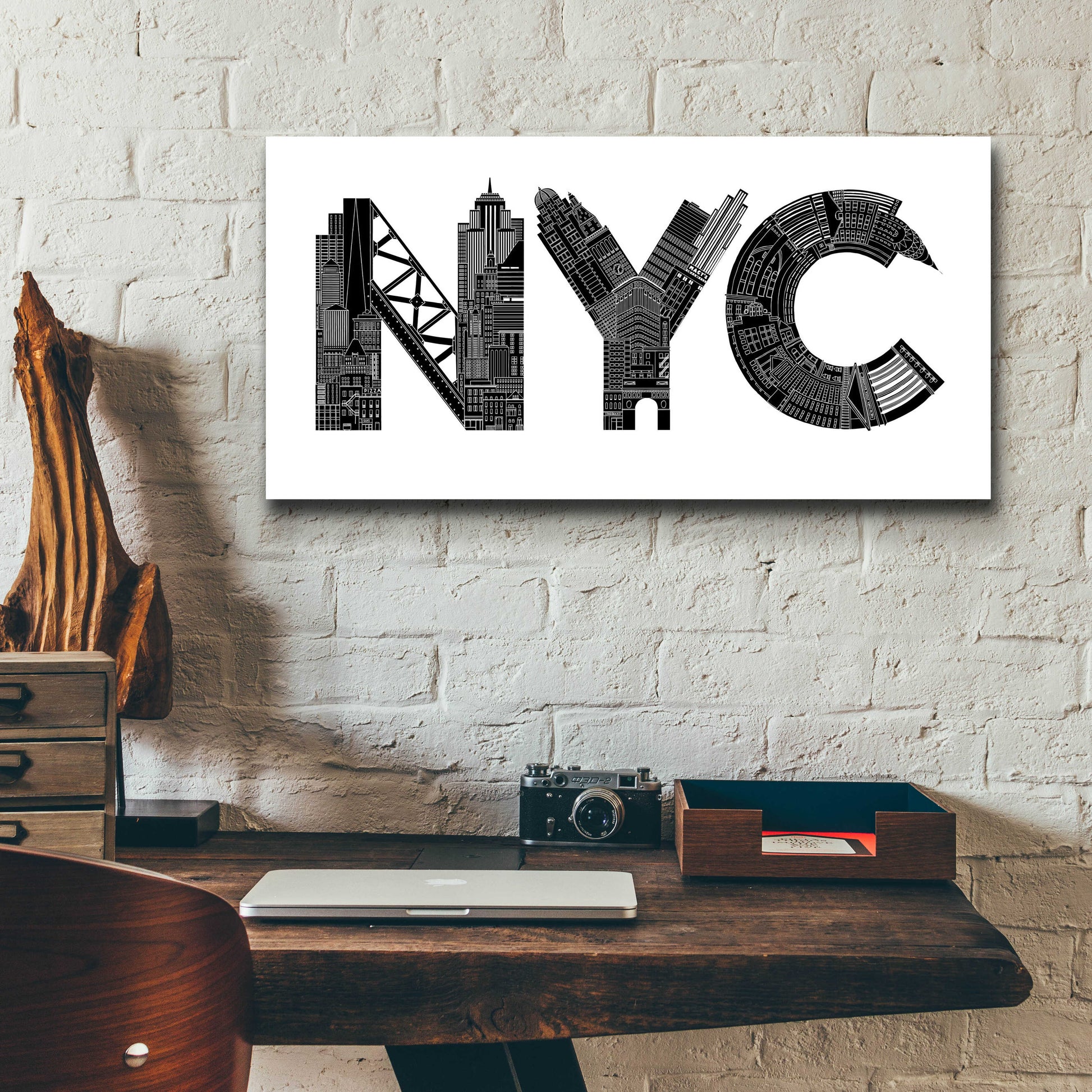 Epic Art 'NYC' by Robert Farkas, Acrylic Glass Wall Art,24x12