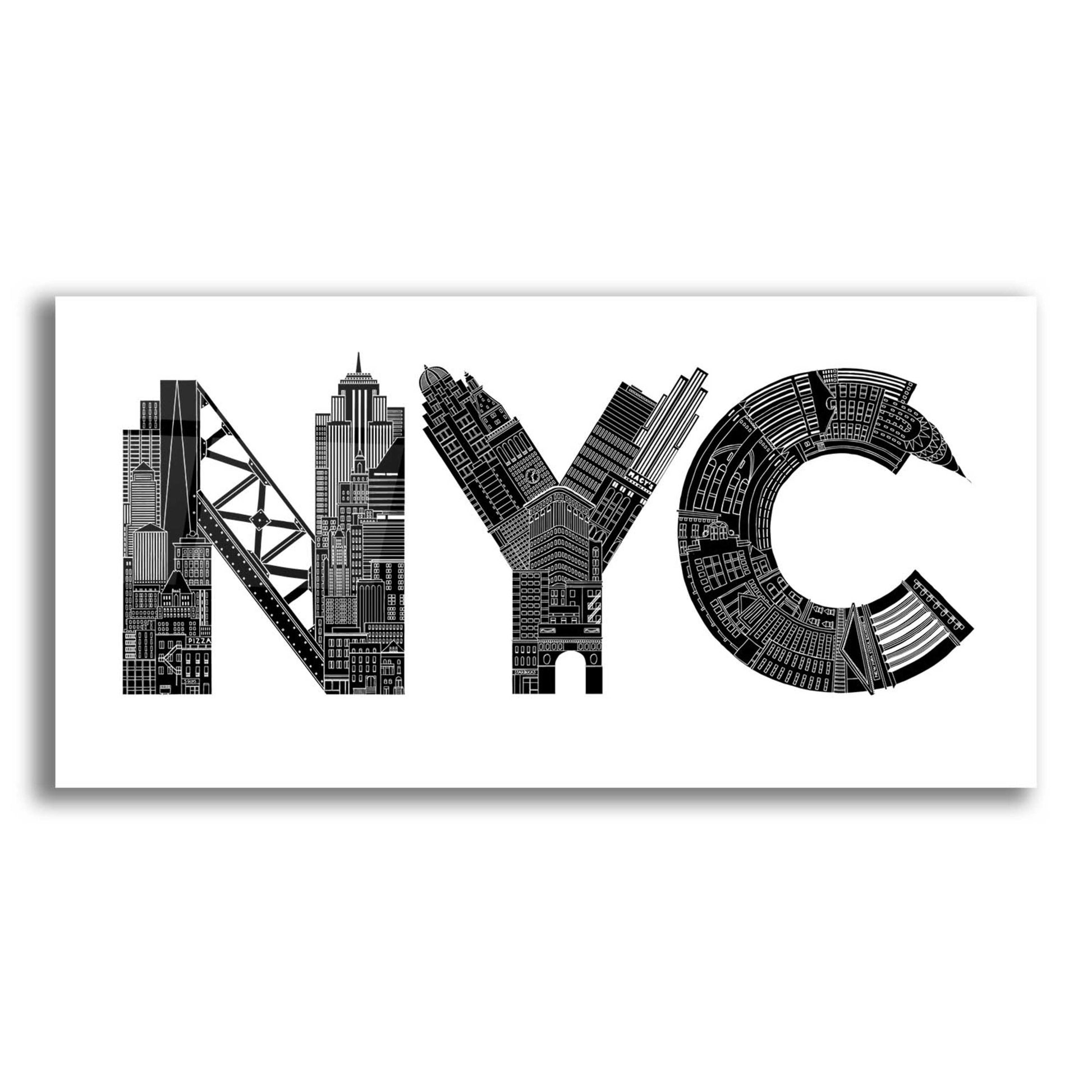 Epic Art 'NYC' by Robert Farkas, Acrylic Glass Wall Art,24x12