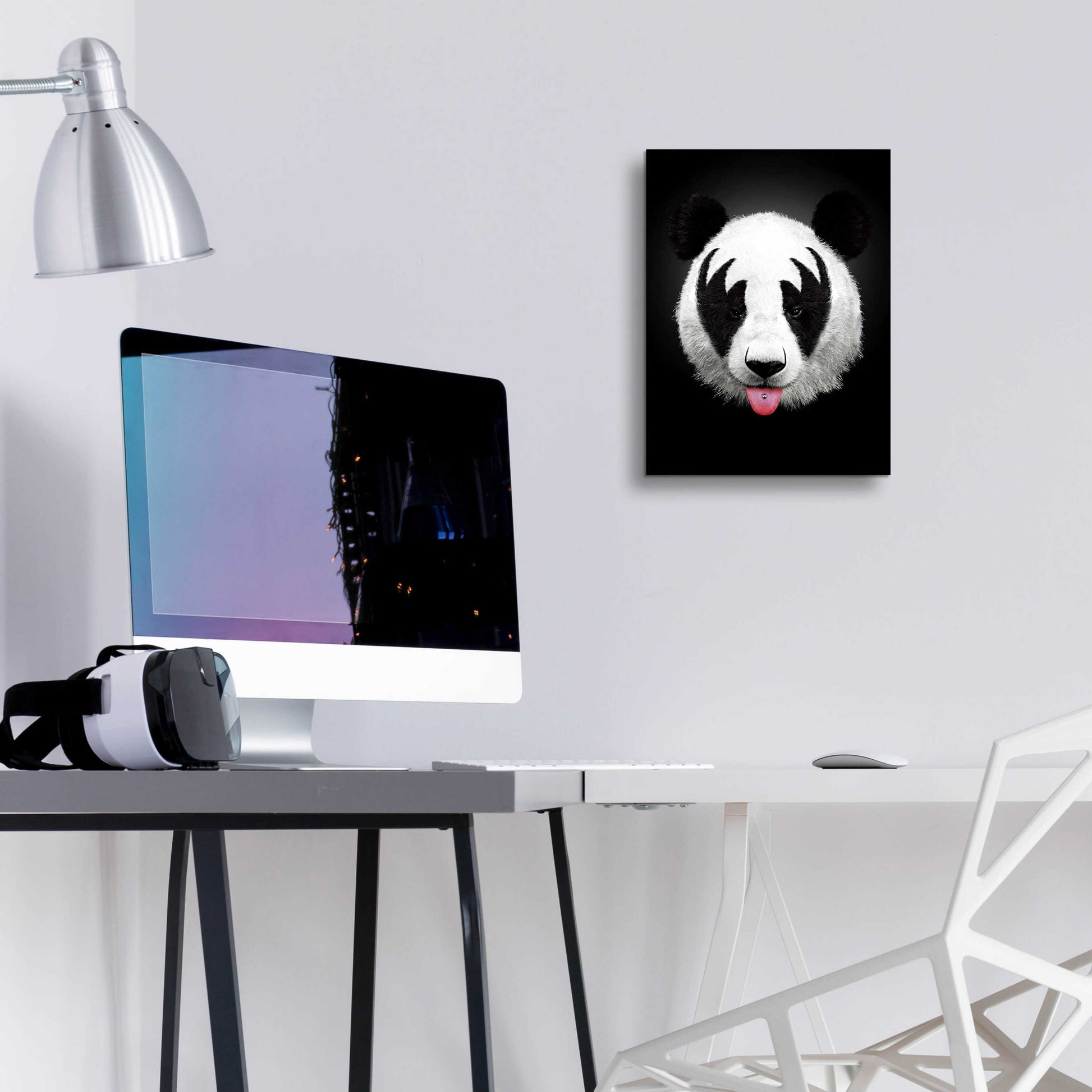 Epic Art 'Panda Rocks' by Robert Farkas, Acrylic Glass Wall Art,12x16