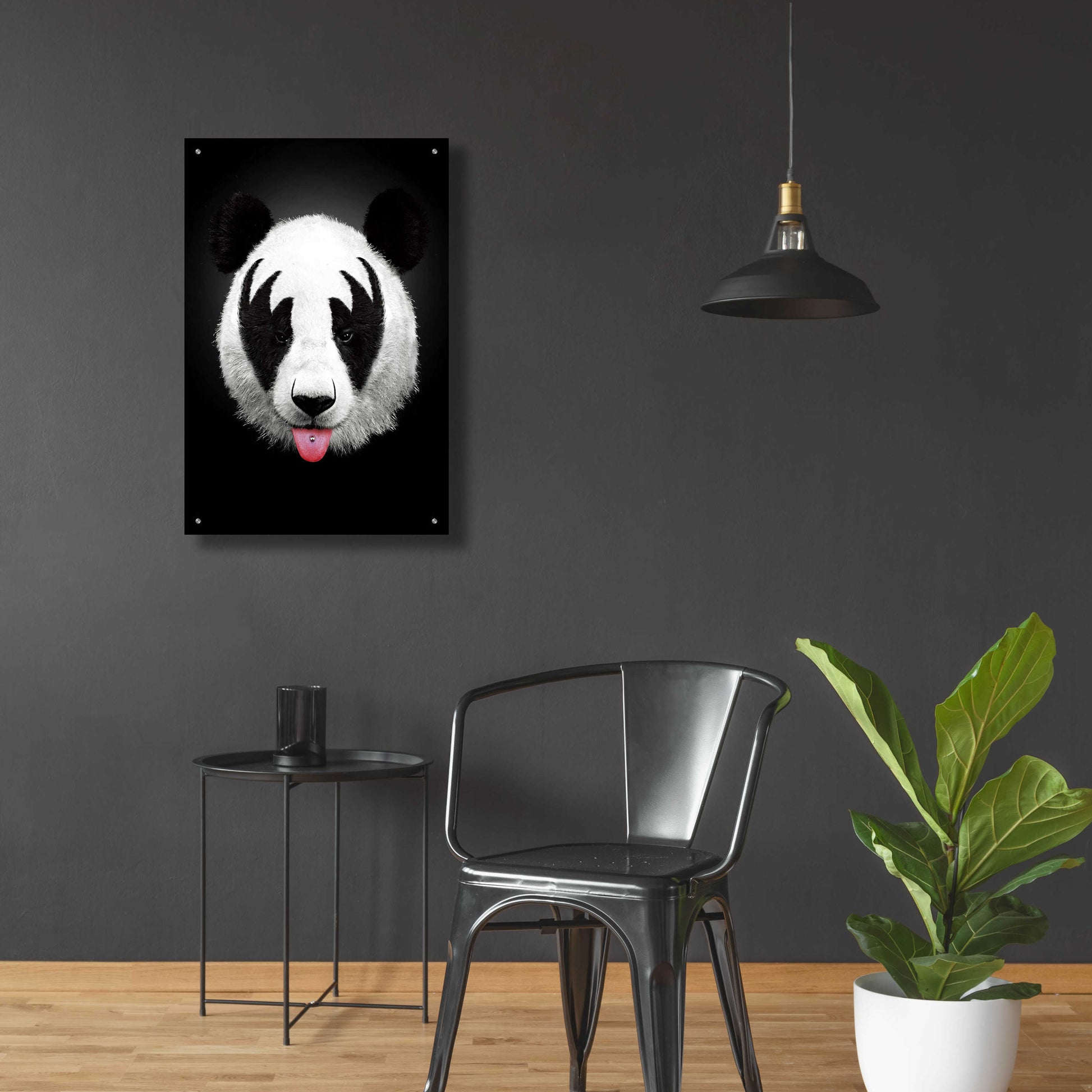 Epic Art 'Panda Rocks' by Robert Farkas, Acrylic Glass Wall Art,24x36