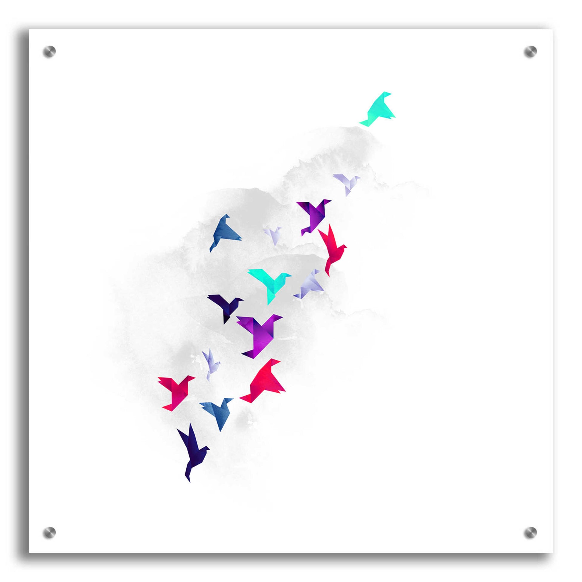 Epic Art 'Paper Birds' by Robert Farkas, Acrylic Glass Wall Art,24x24