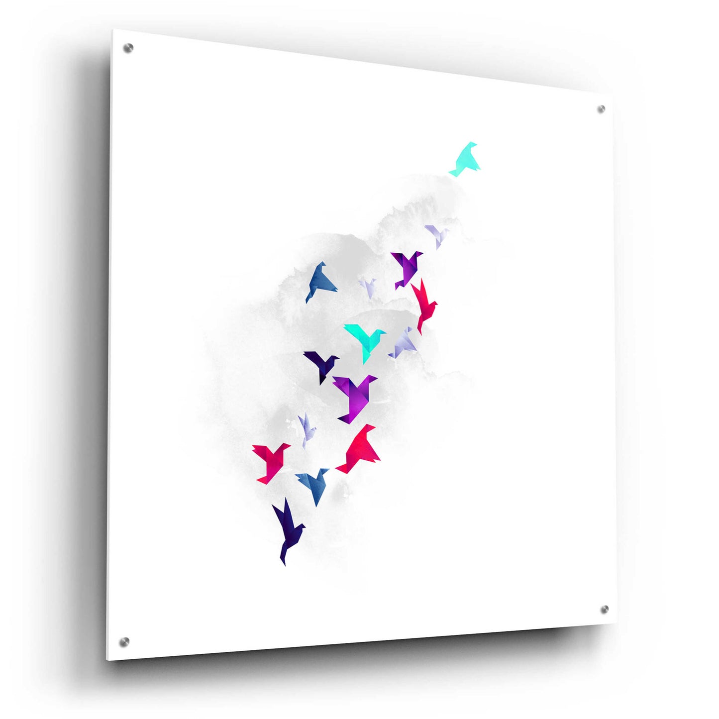 Epic Art 'Paper Birds' by Robert Farkas, Acrylic Glass Wall Art,36x36