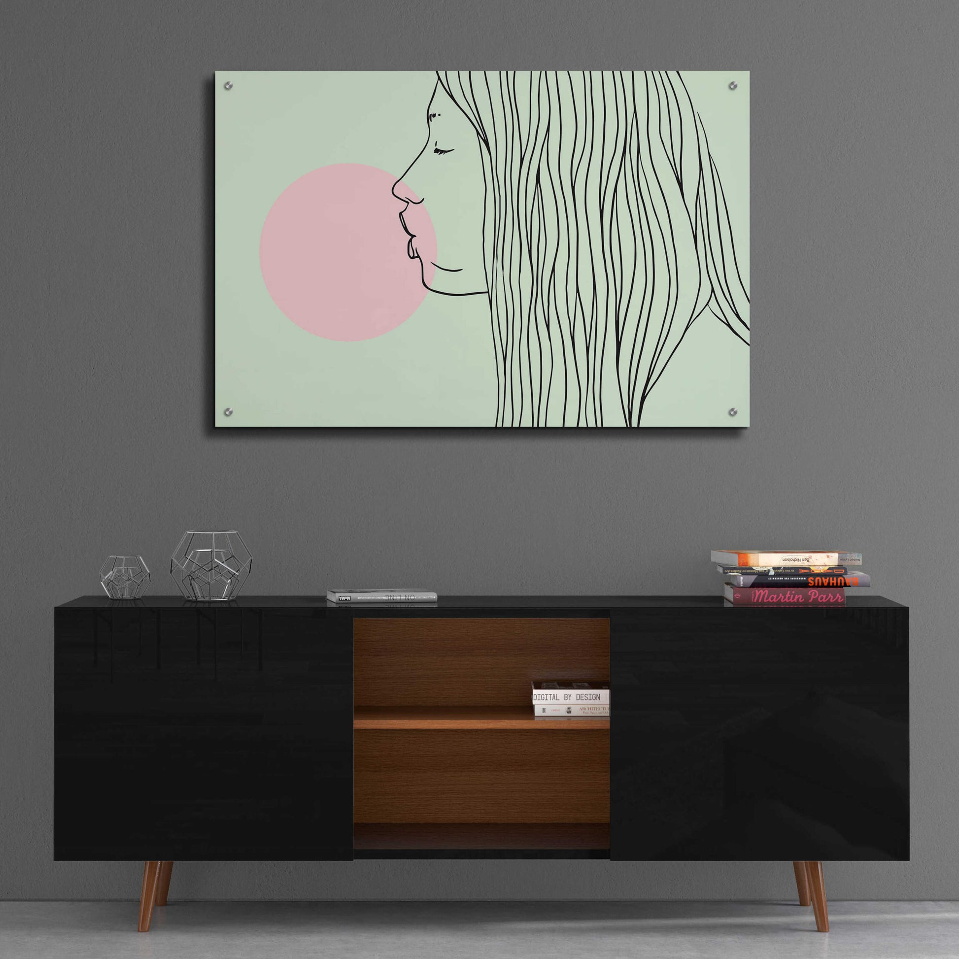 Epic Art 'Pink Bubble Gum' by Robert Farkas, Acrylic Glass Wall Art,36x24