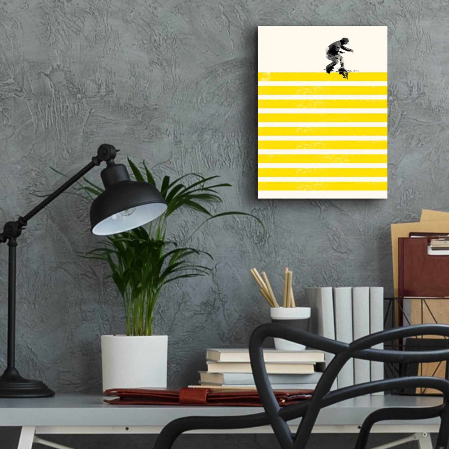 Epic Art 'Slide in Stripes' by Robert Farkas, Acrylic Glass Wall Art,12x16