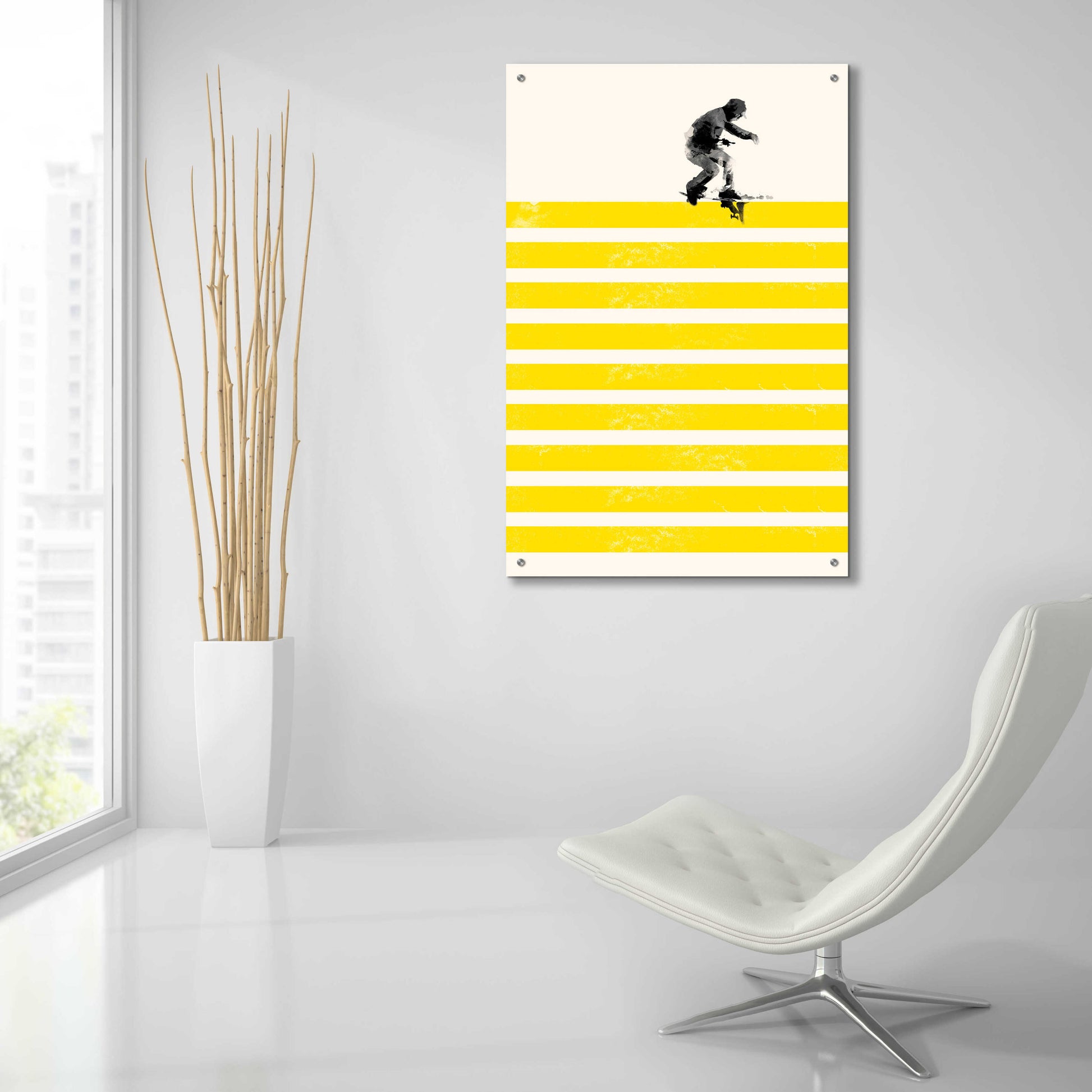 Epic Art 'Slide in Stripes' by Robert Farkas, Acrylic Glass Wall Art,24x36