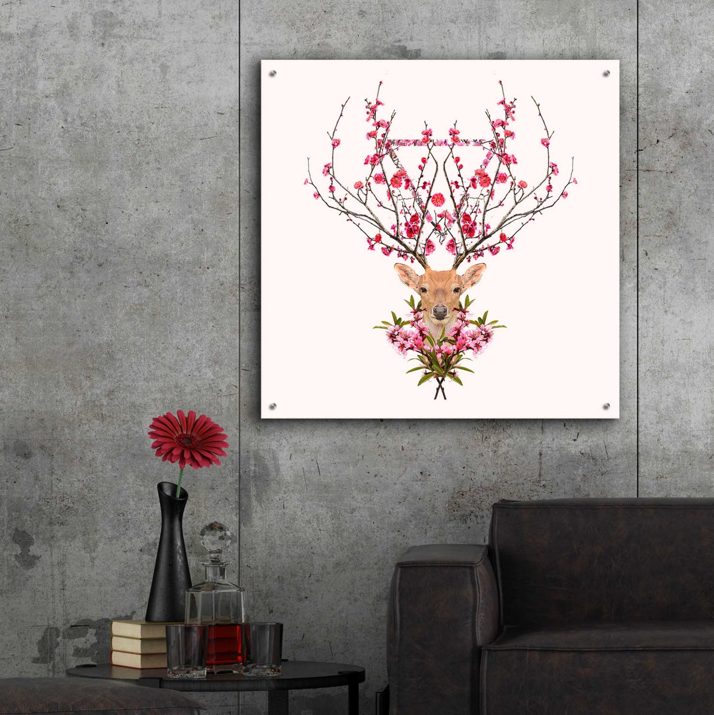 Epic Art 'Spring Deer' by Robert Farkas, Acrylic Glass Wall Art,36x36