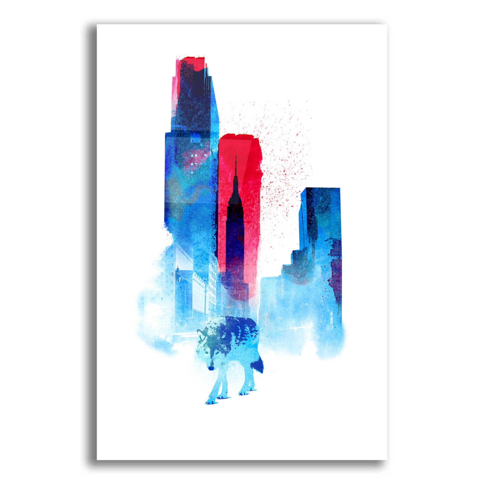 Epic Art 'The Wolf of the City' by Robert Farkas, Acrylic Glass Wall Art,12x16