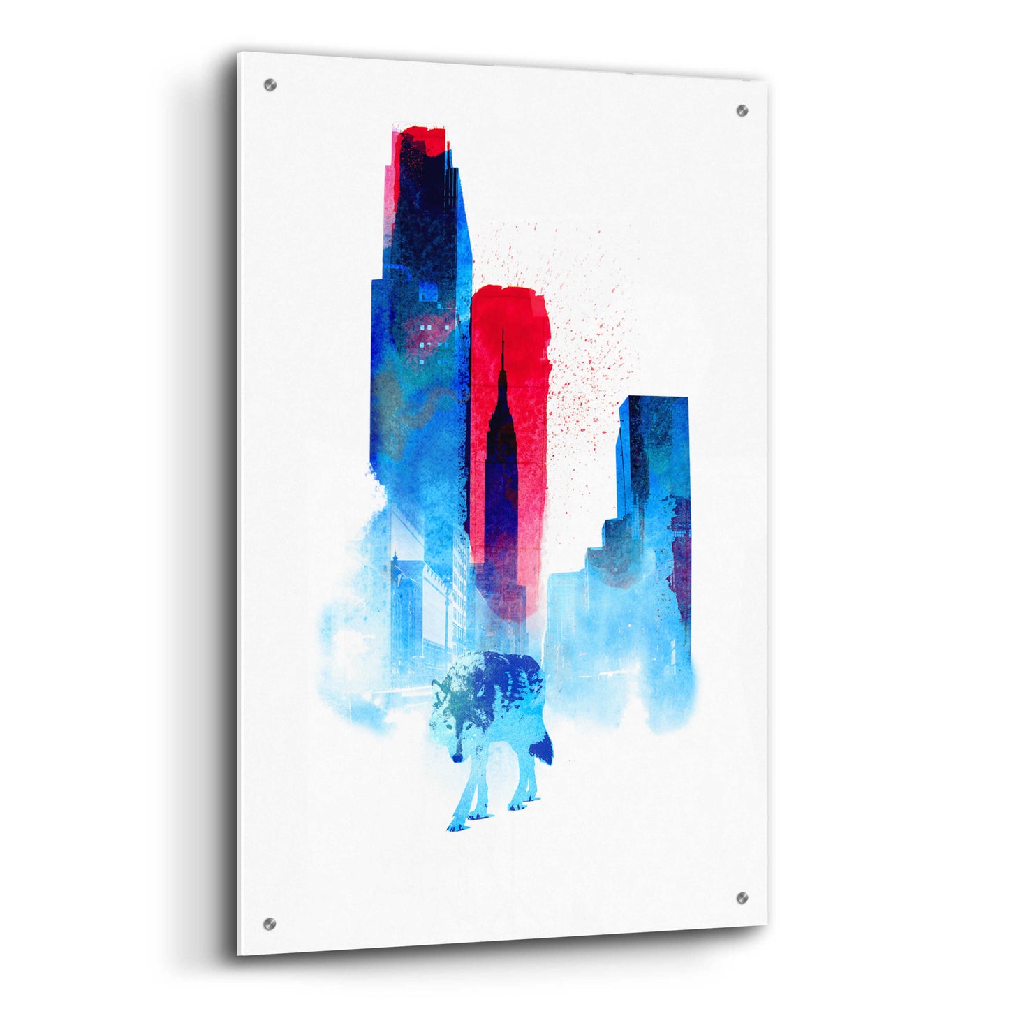 Epic Art 'The Wolf of the City' by Robert Farkas, Acrylic Glass Wall Art,24x36