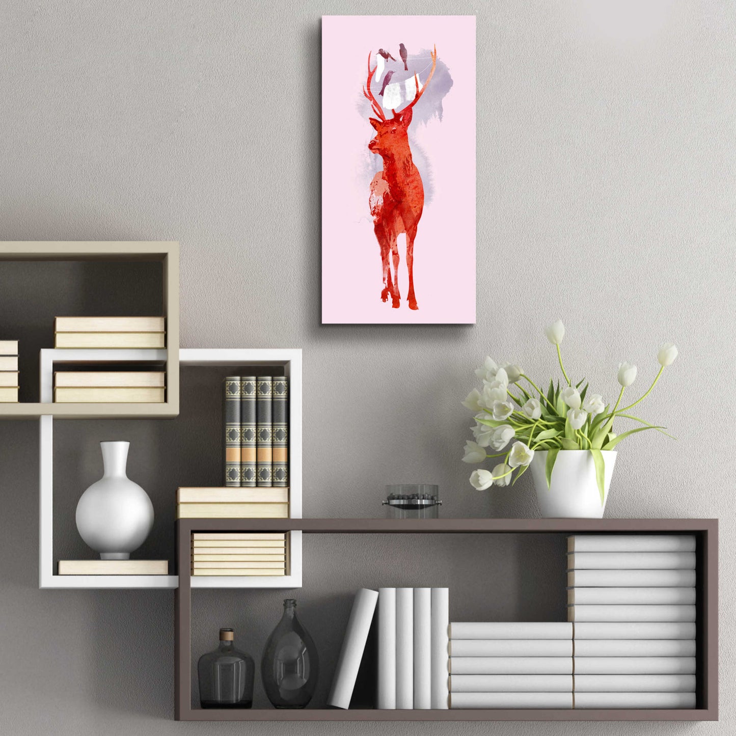 Epic Art 'Useless Deer' by Robert Farkas, Acrylic Glass Wall Art,12x24