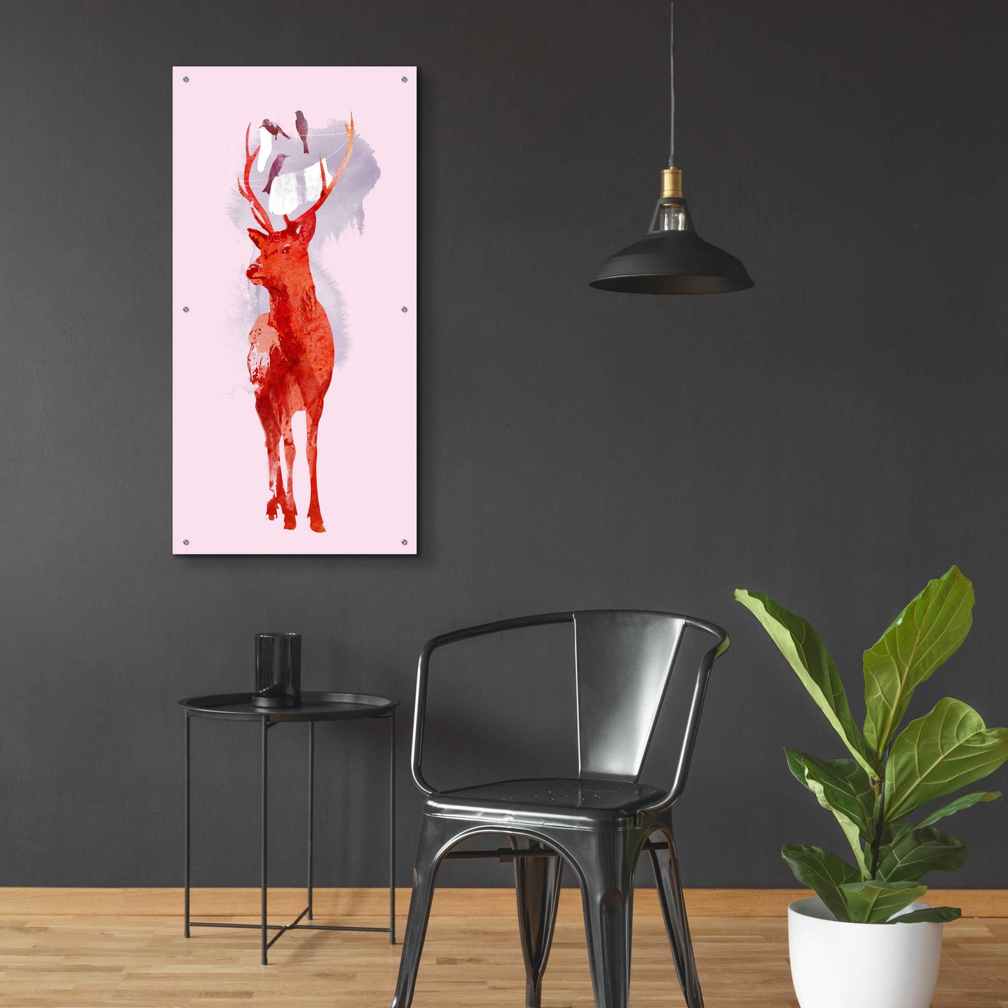 Epic Art 'Useless Deer' by Robert Farkas, Acrylic Glass Wall Art,24x48