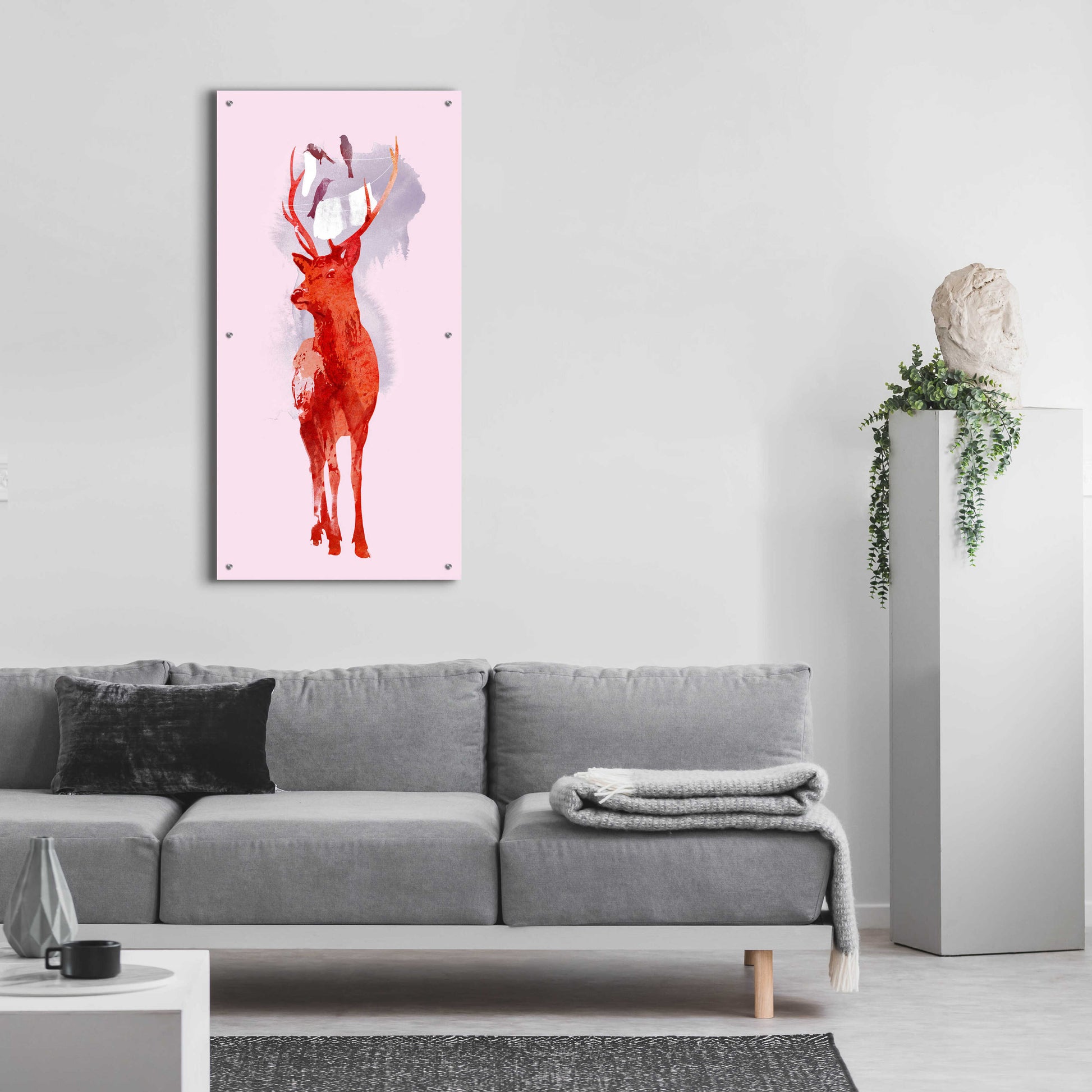 Epic Art 'Useless Deer' by Robert Farkas, Acrylic Glass Wall Art,24x48