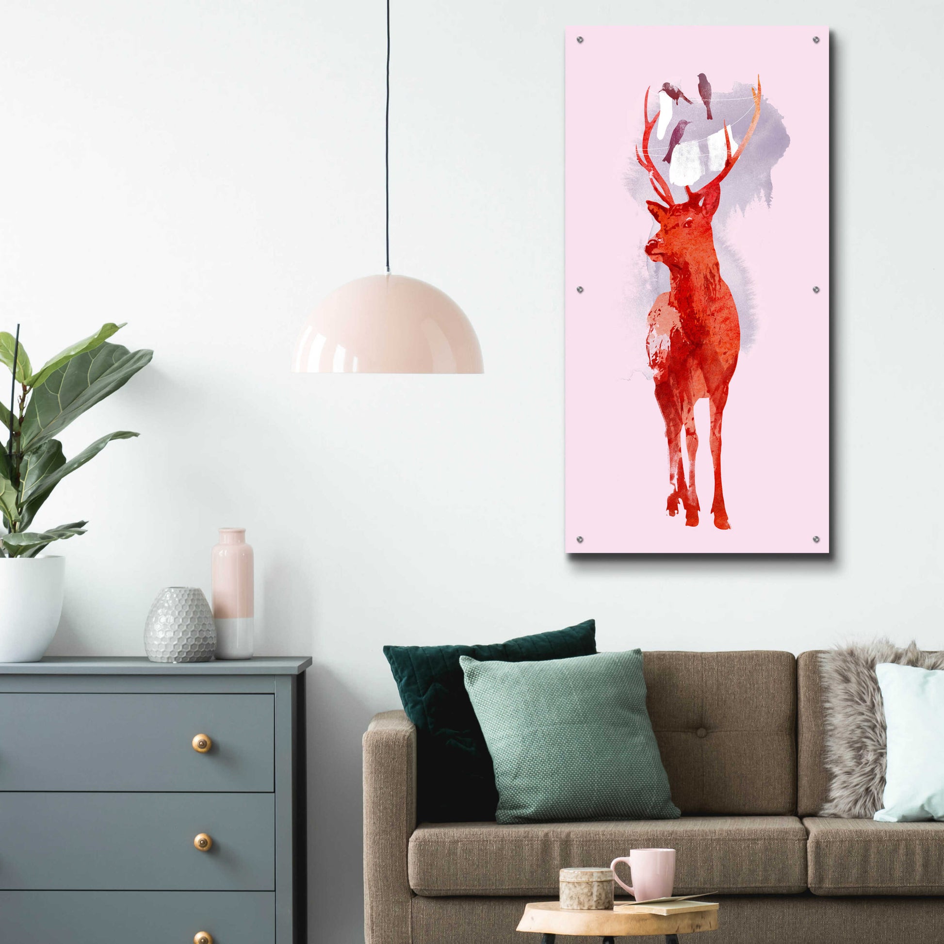 Epic Art 'Useless Deer' by Robert Farkas, Acrylic Glass Wall Art,24x48