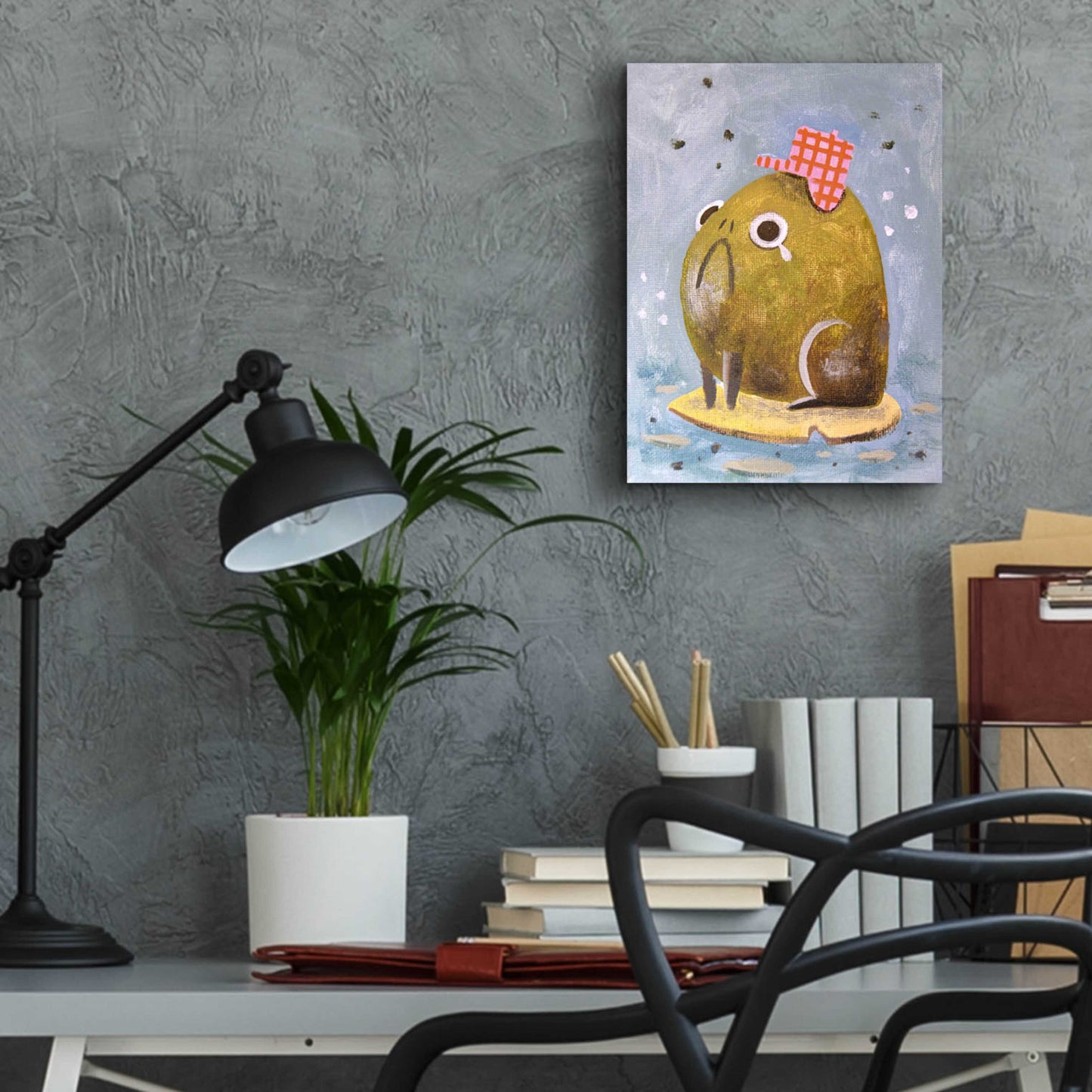 Epic Art 'Gloomy Louie' by Robert Filiuta, Acrylic Glass Wall Art,12x16