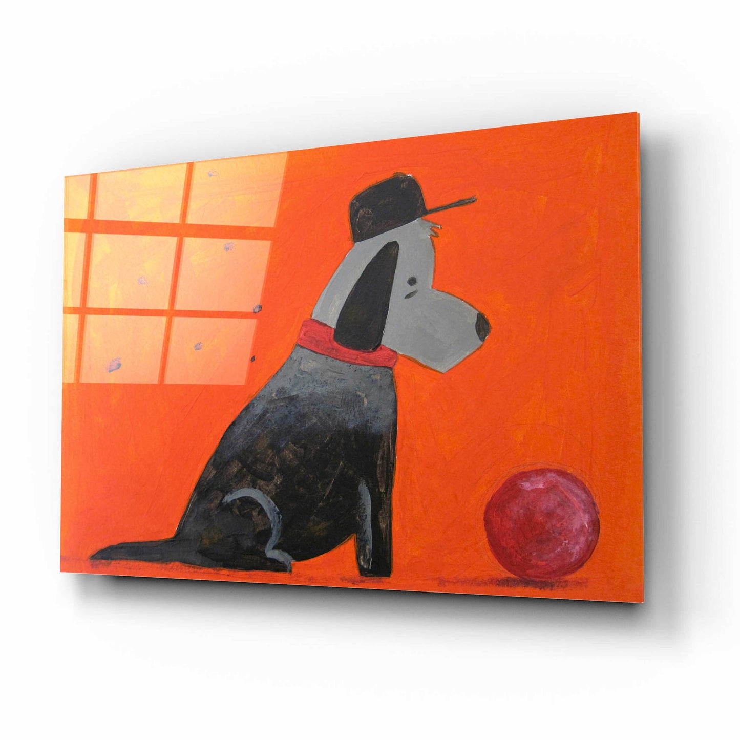 Epic Art 'Red Ball' by Robert Filiuta, Acrylic Glass Wall Art,16x12