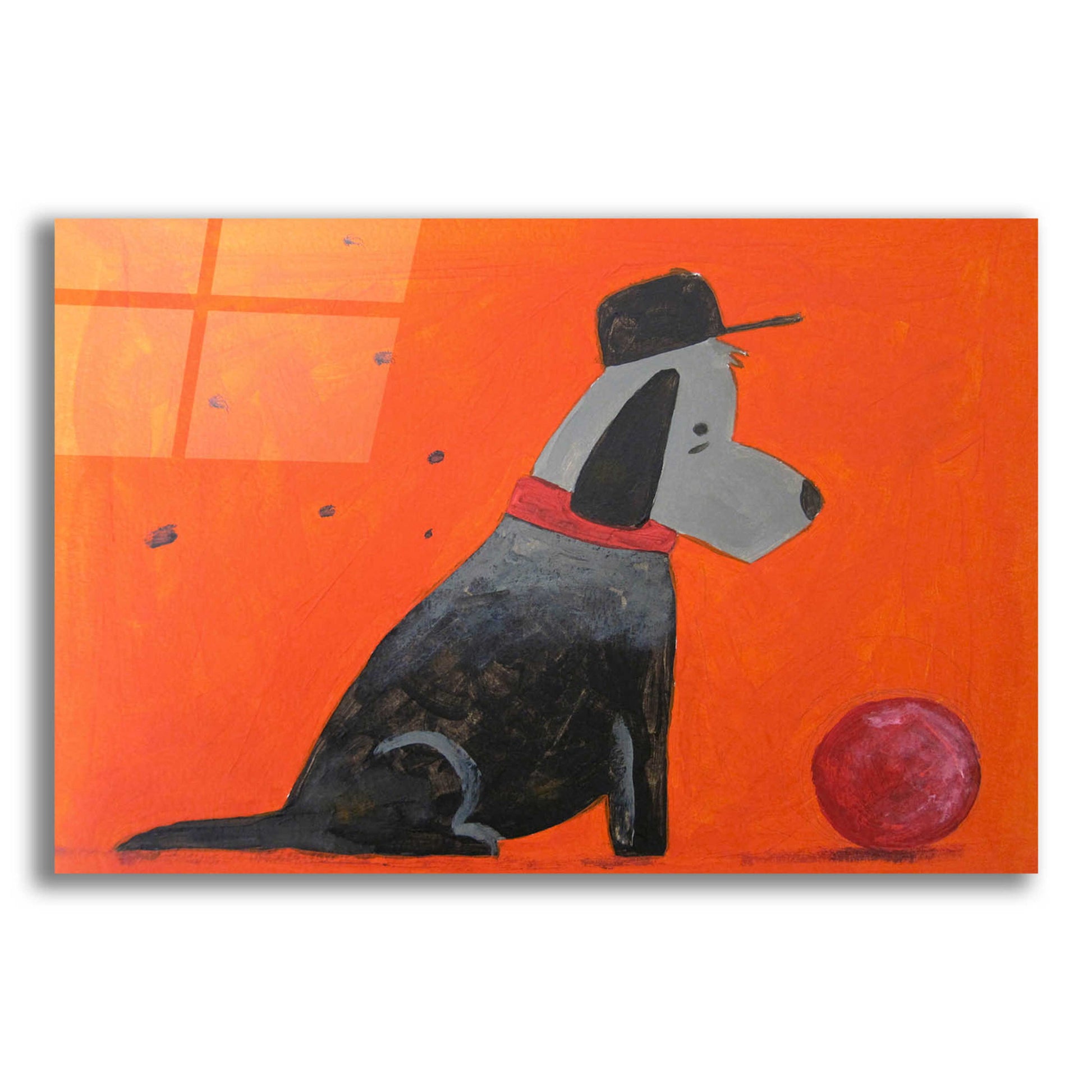 Epic Art 'Red Ball' by Robert Filiuta, Acrylic Glass Wall Art,24x16