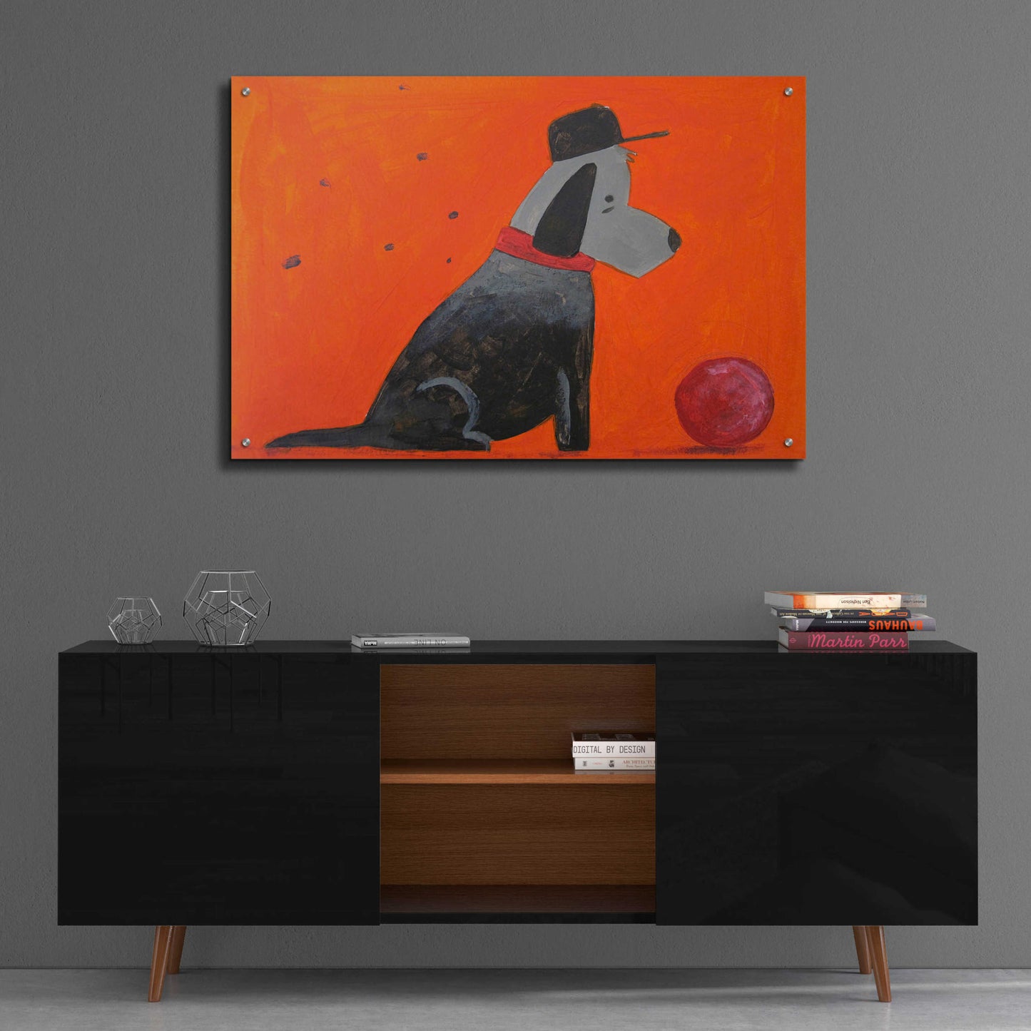 Epic Art 'Red Ball' by Robert Filiuta, Acrylic Glass Wall Art,36x24