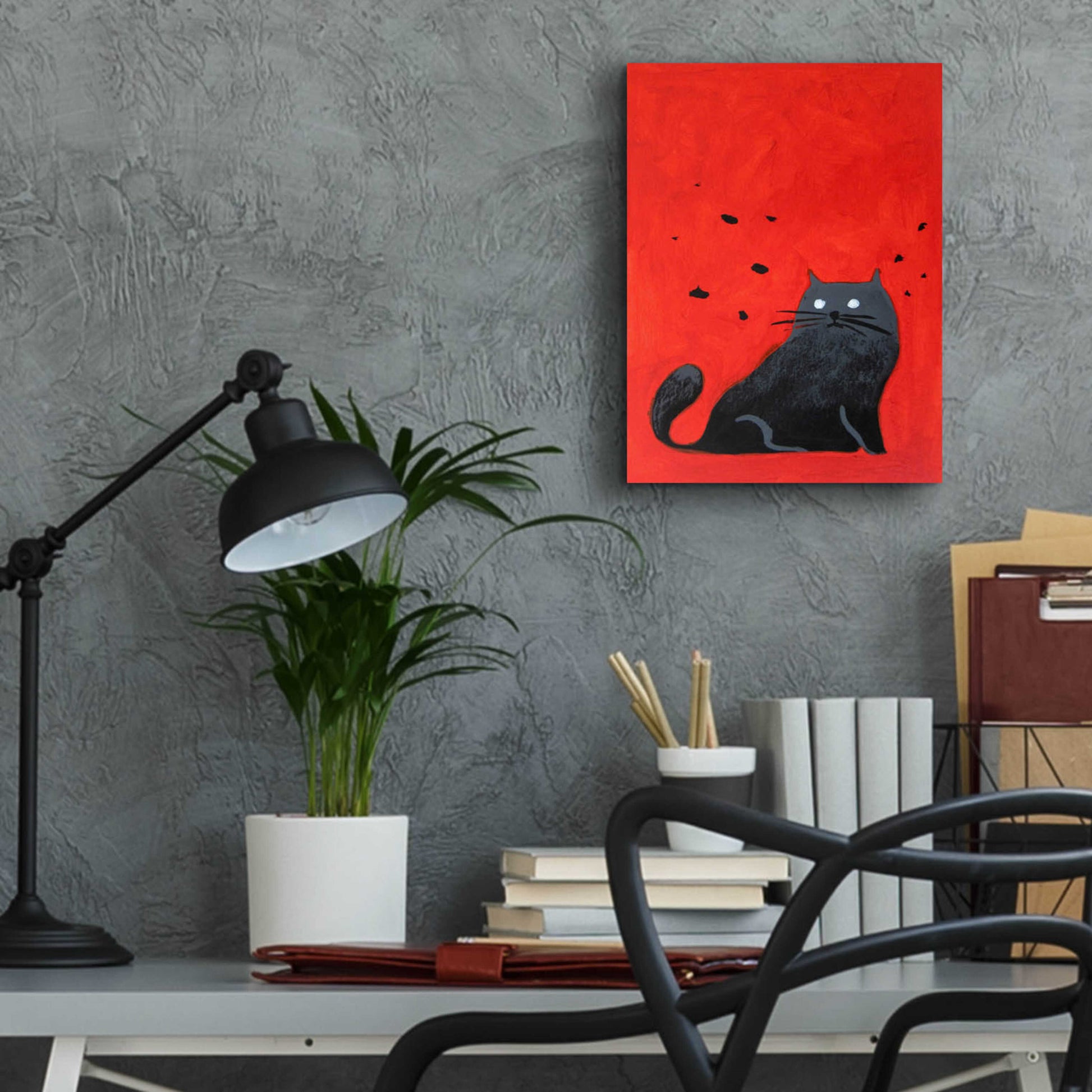 Epic Art 'Stray Black Cat' by Robert Filiuta, Acrylic Glass Wall Art,12x16