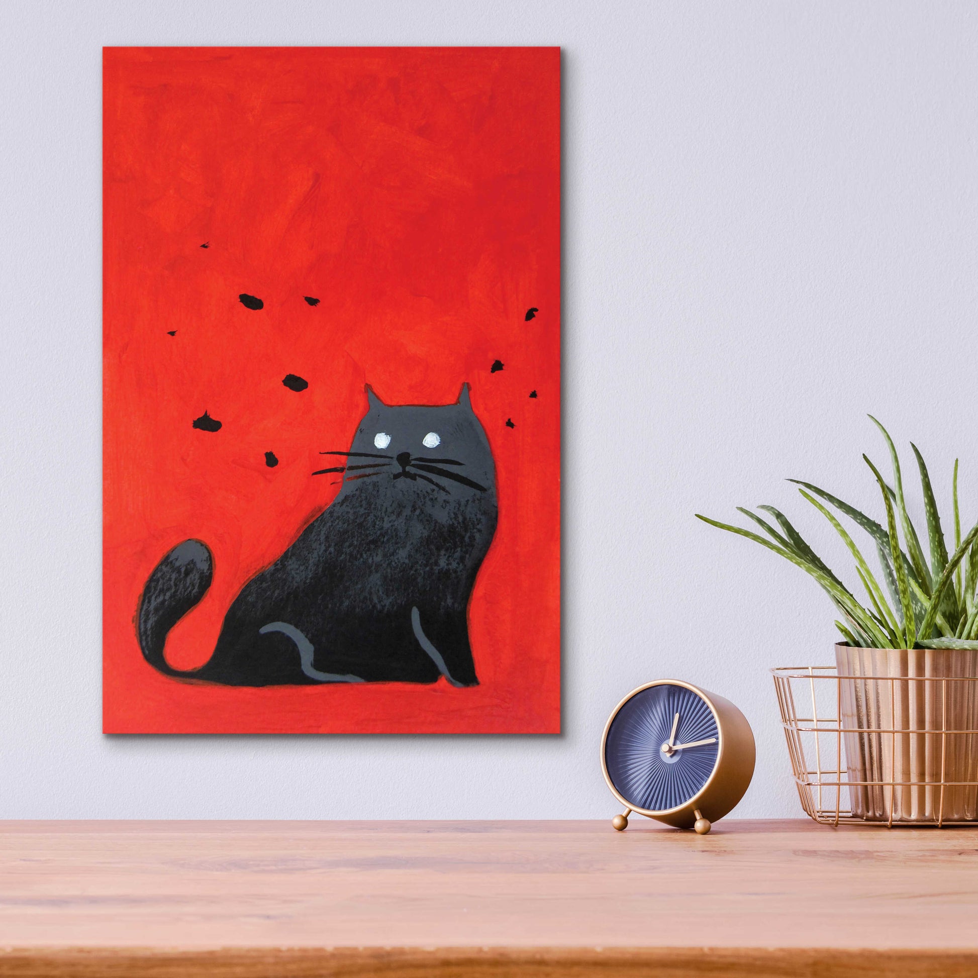 Epic Art 'Stray Black Cat' by Robert Filiuta, Acrylic Glass Wall Art,12x16