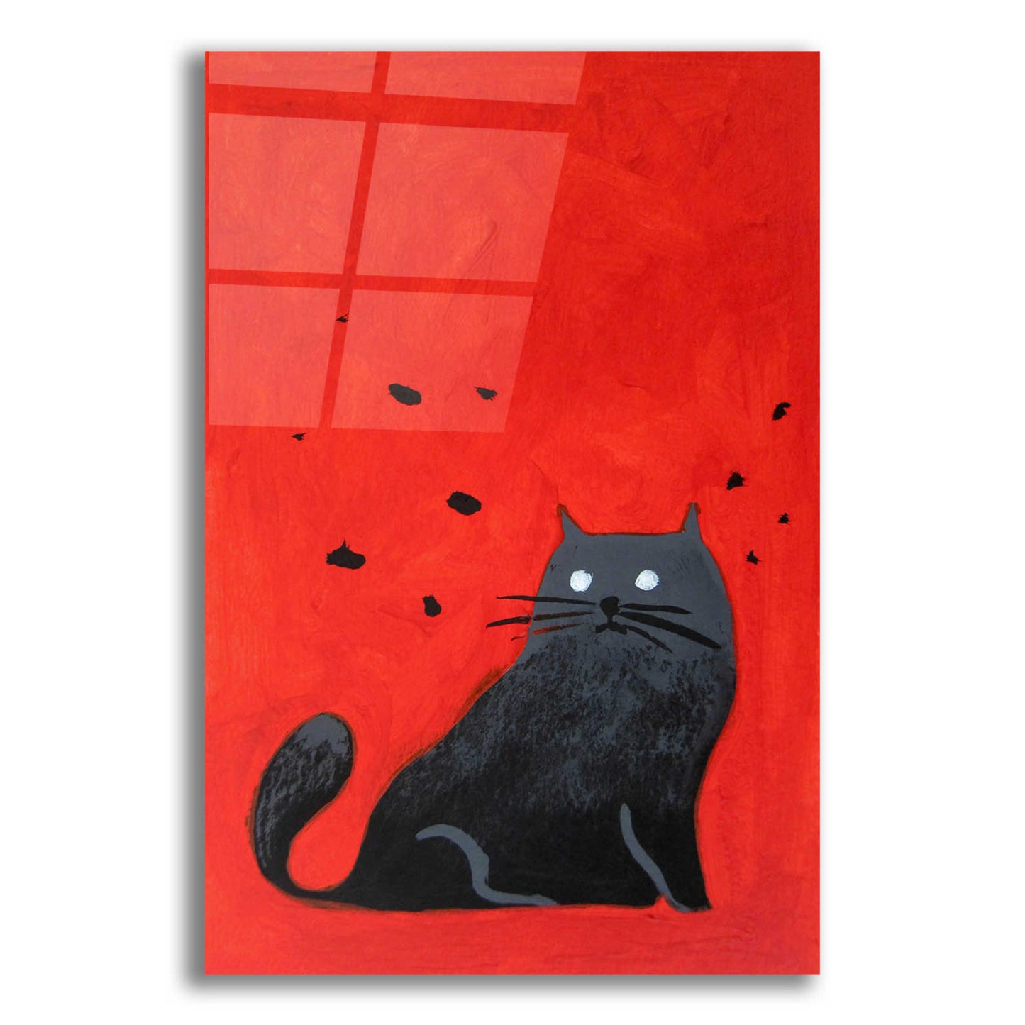 Epic Art 'Stray Black Cat' by Robert Filiuta, Acrylic Glass Wall Art,12x16