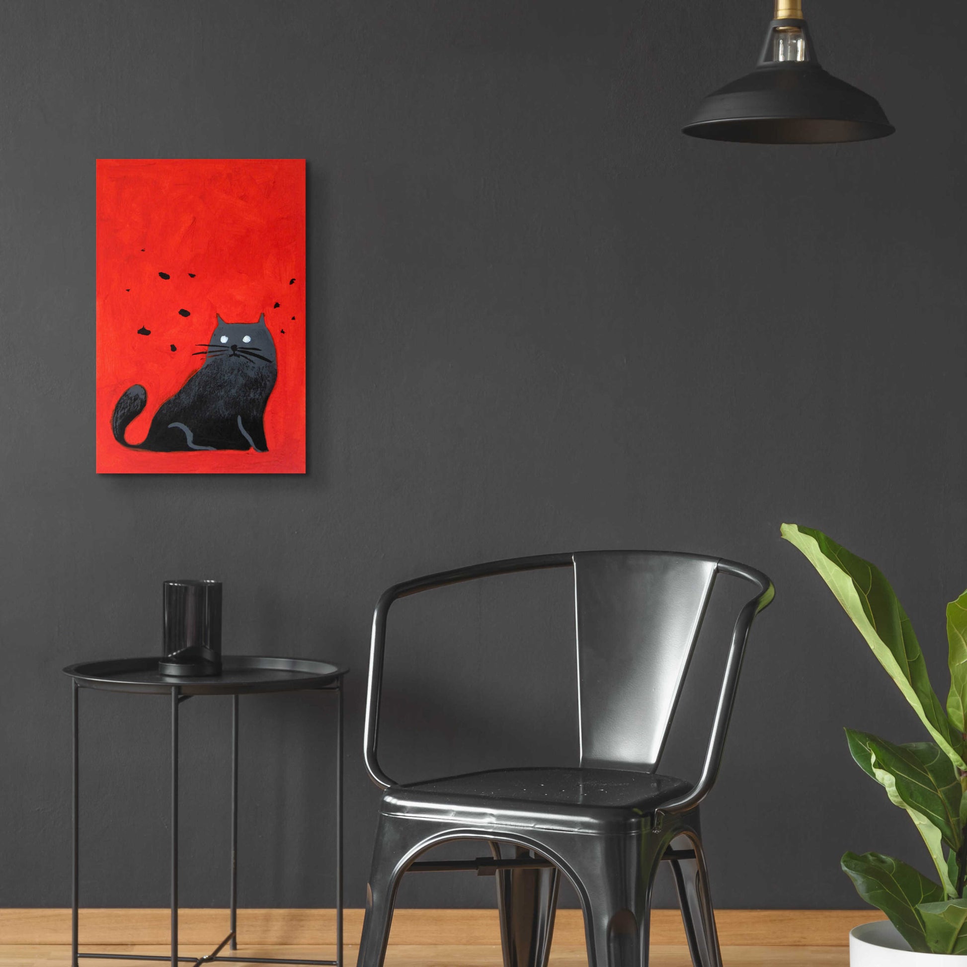 Epic Art 'Stray Black Cat' by Robert Filiuta, Acrylic Glass Wall Art,16x24